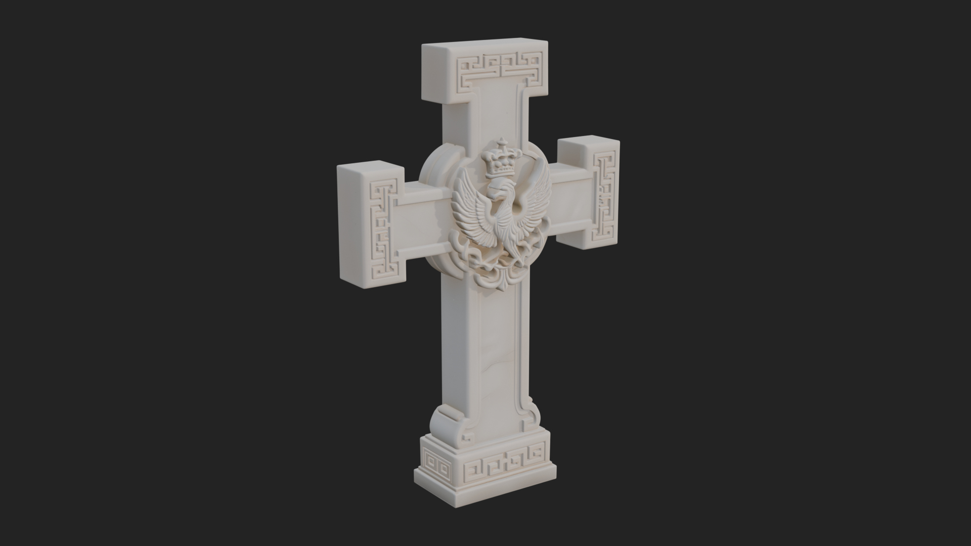 Carved Relief Wall Cross Design 343 3D Print Model 3D Model