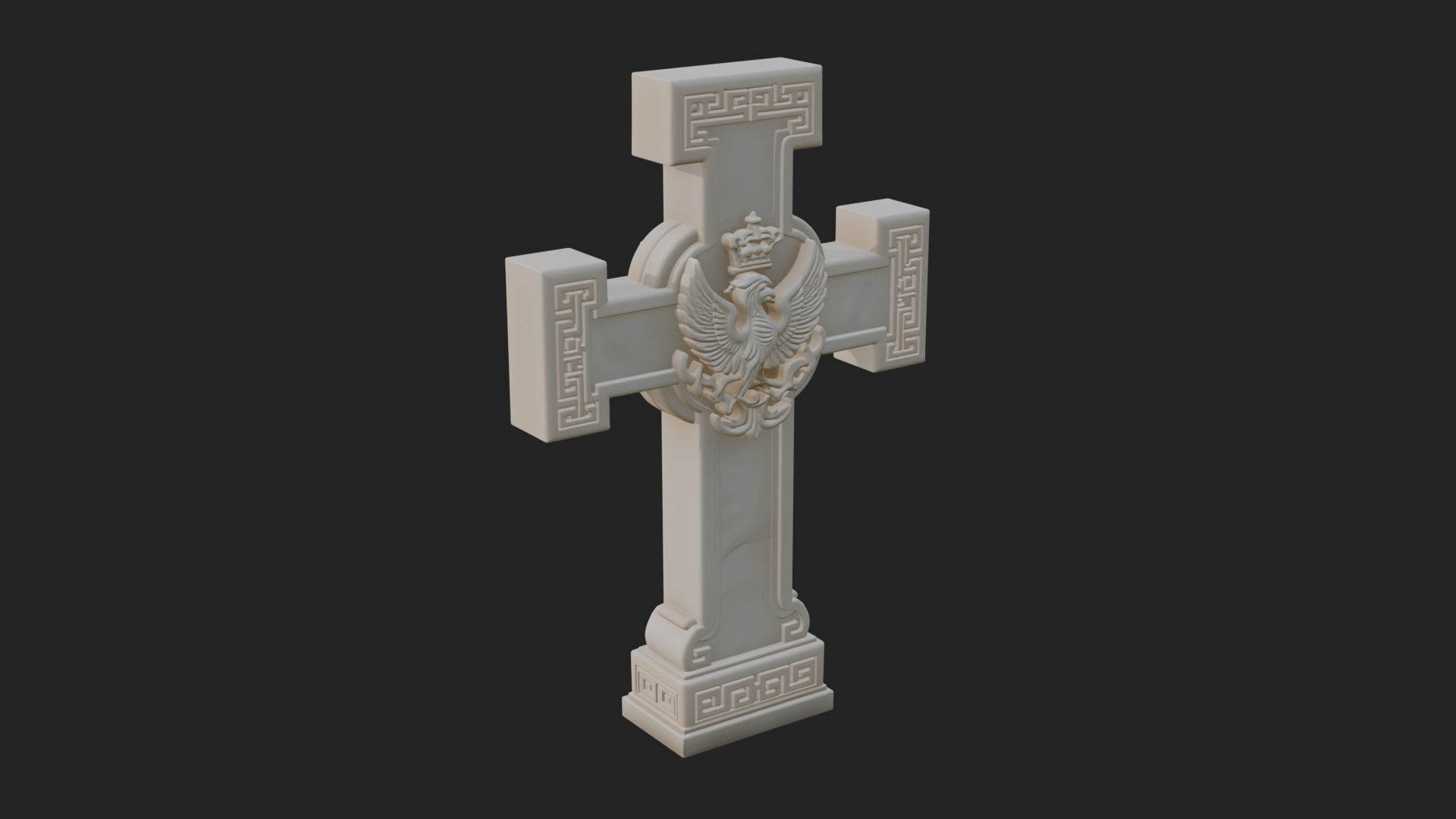 Carved Relief Wall Cross Design 343 3D Print Model 3D Model