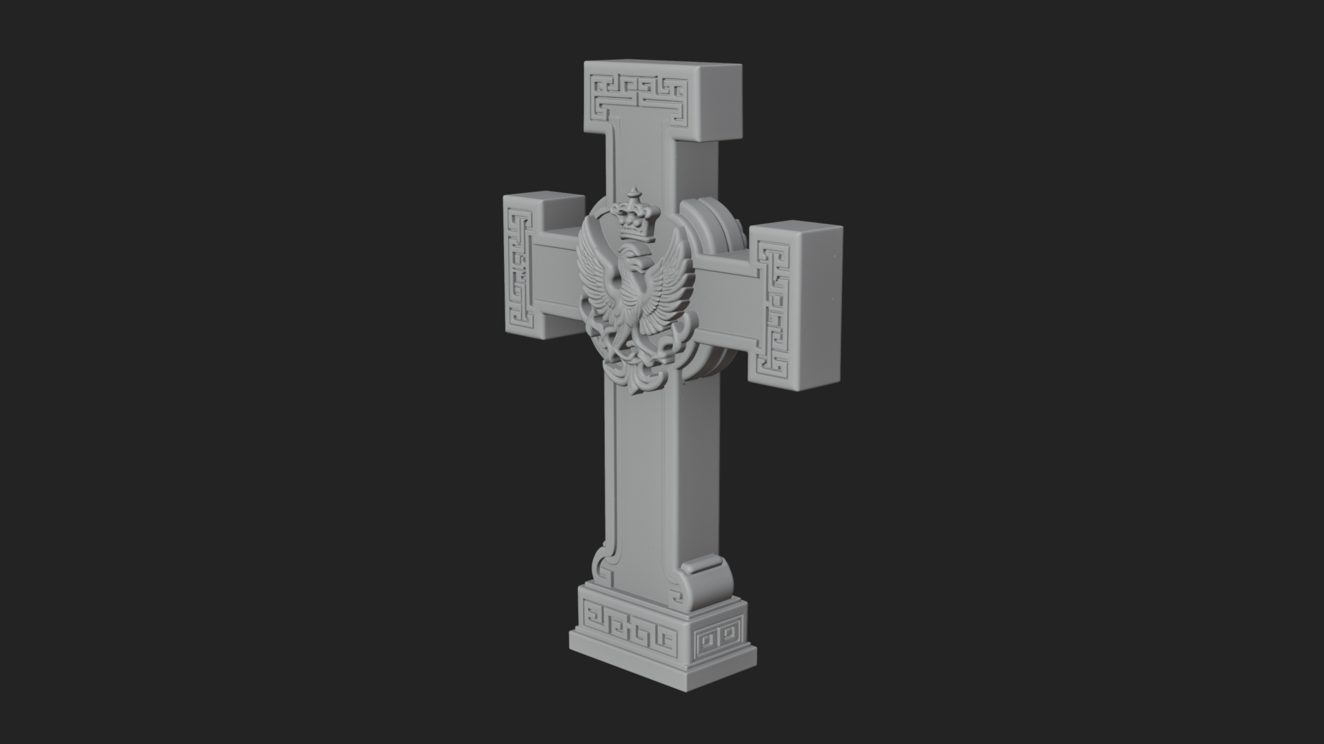 Carved Relief Wall Cross Design 343 3D Print Model 3D Model