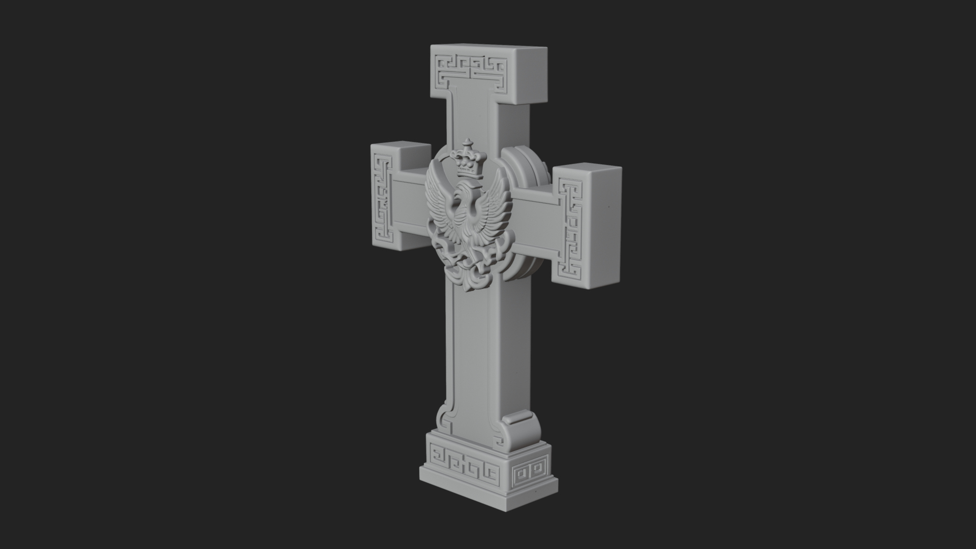 Carved Relief Wall Cross Design 343 3D Print Model 3D Model