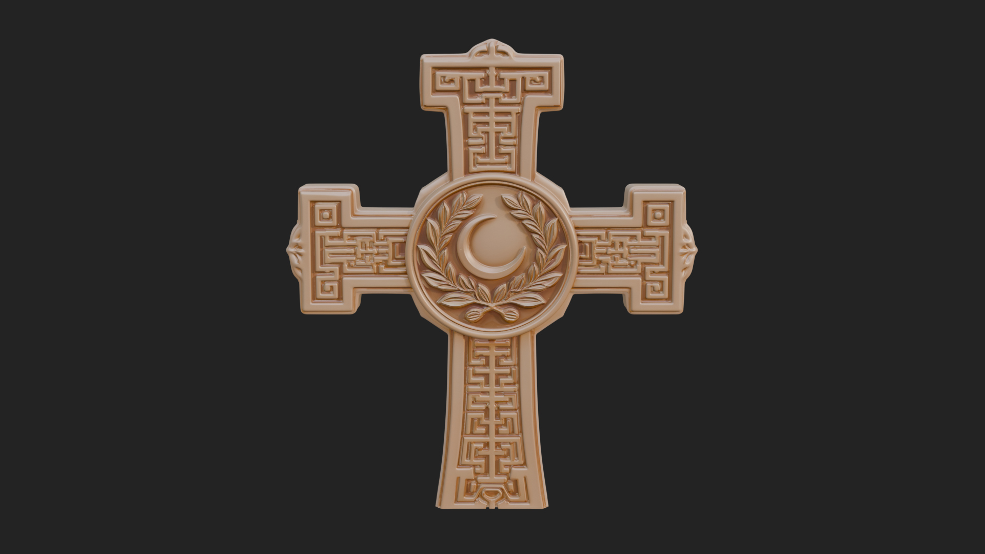 Carved Relief Wall Cross Design 345 3D Print Model 3D Model