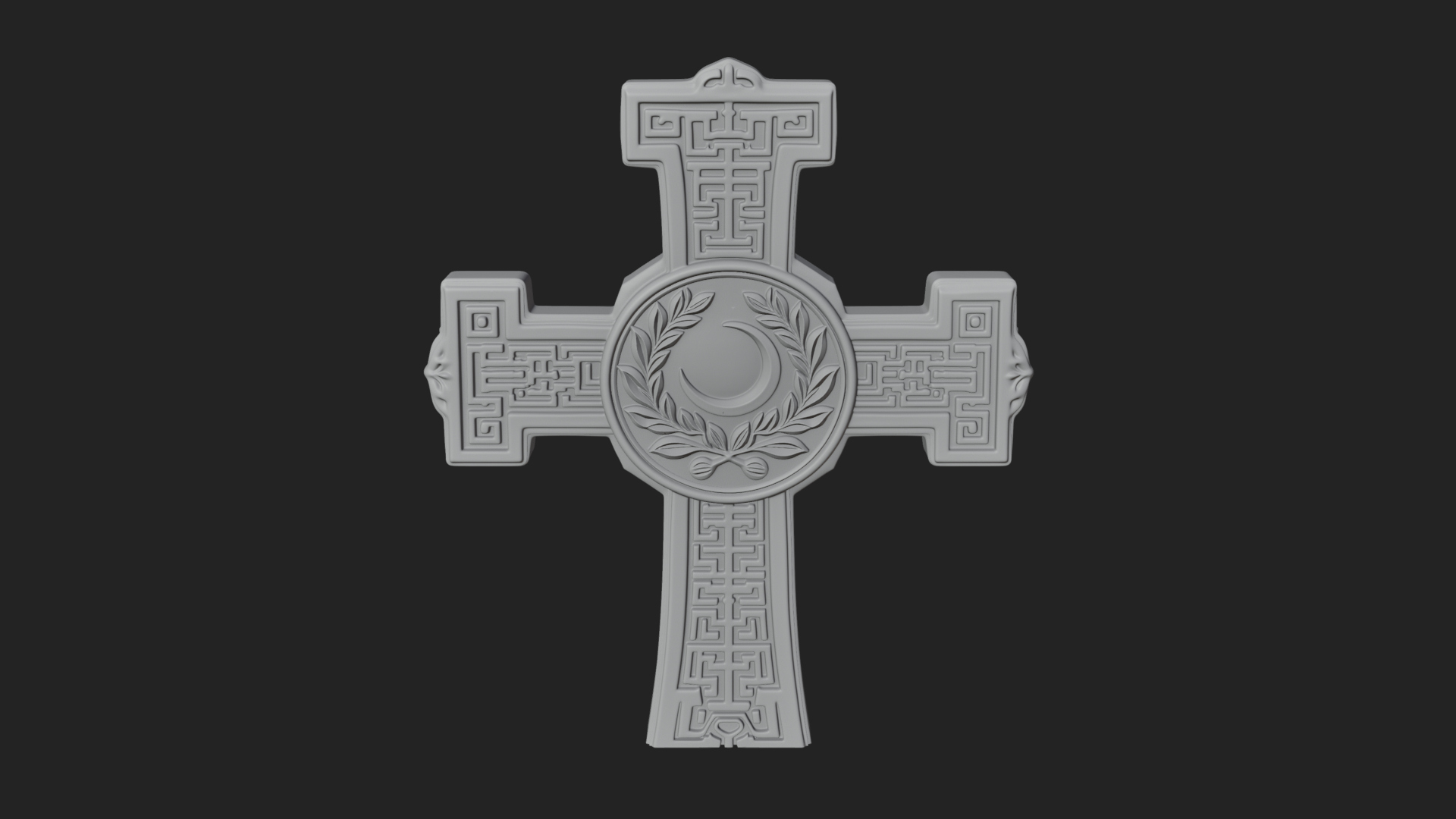 Carved Relief Wall Cross Design 345 3D Print Model 3D Model