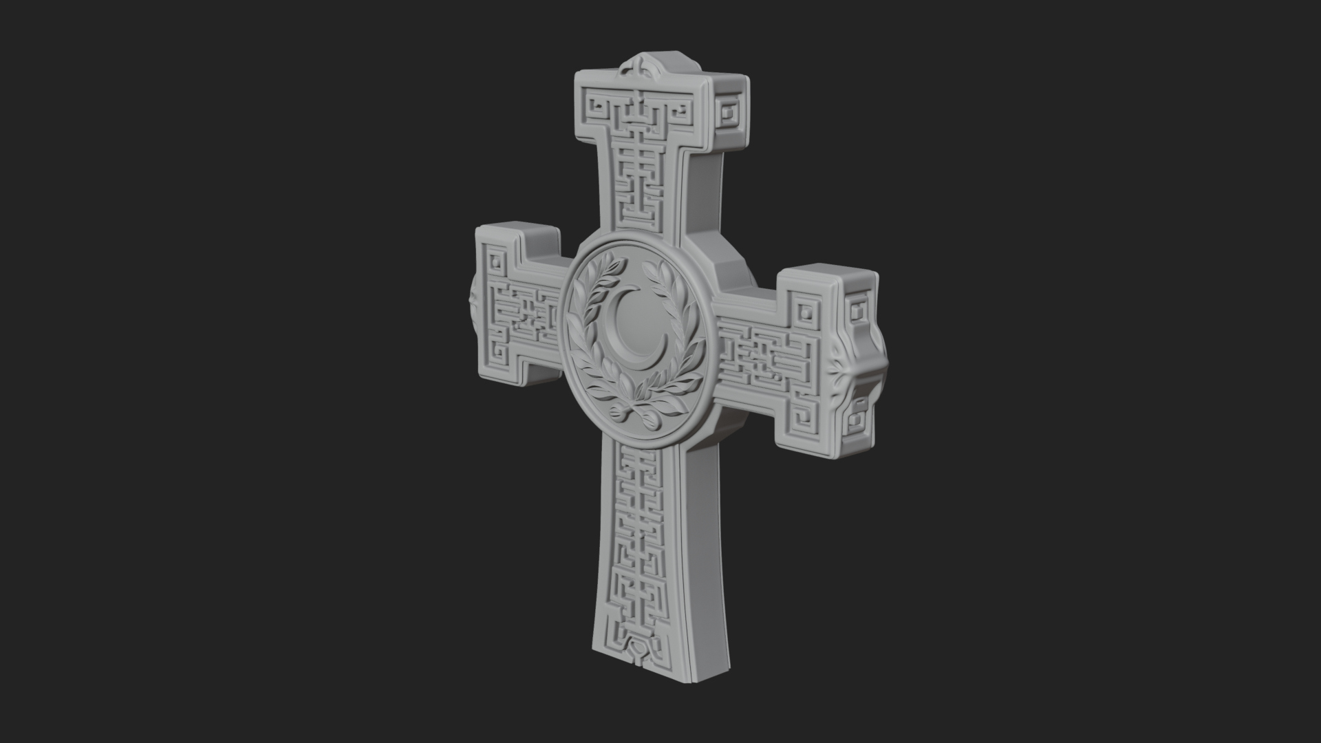 Carved Relief Wall Cross Design 345 3D Print Model 3D Model