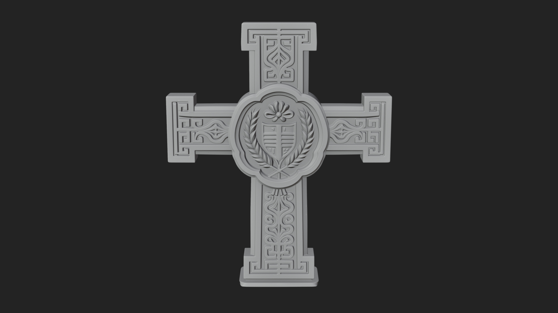 Carved Relief Wall Cross Design 347 3D Print Model 3D Model