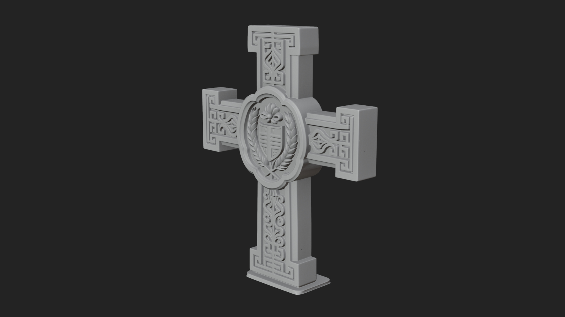 Carved Relief Wall Cross Design 347 3D Print Model 3D Model