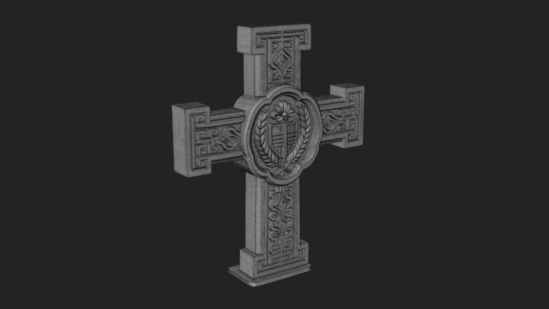Carved Relief Wall Cross Design 347 3D Print Model 3D Model