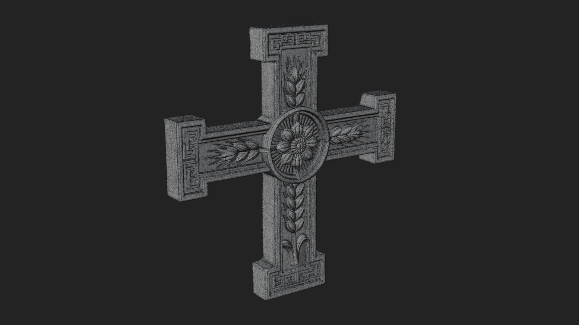 Carved Relief Wall Cross Design 348 3D Print Model 3D Model