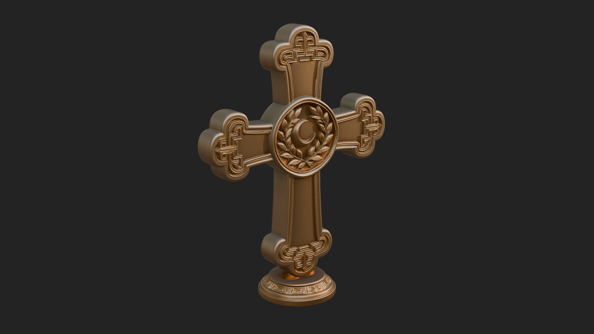Carved Relief Wall Cross Design 349 3D Print Model 3D Model