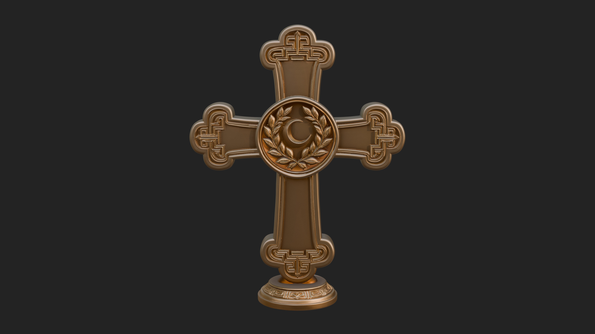 Carved Relief Wall Cross Design 349 3D Print Model 3D Model