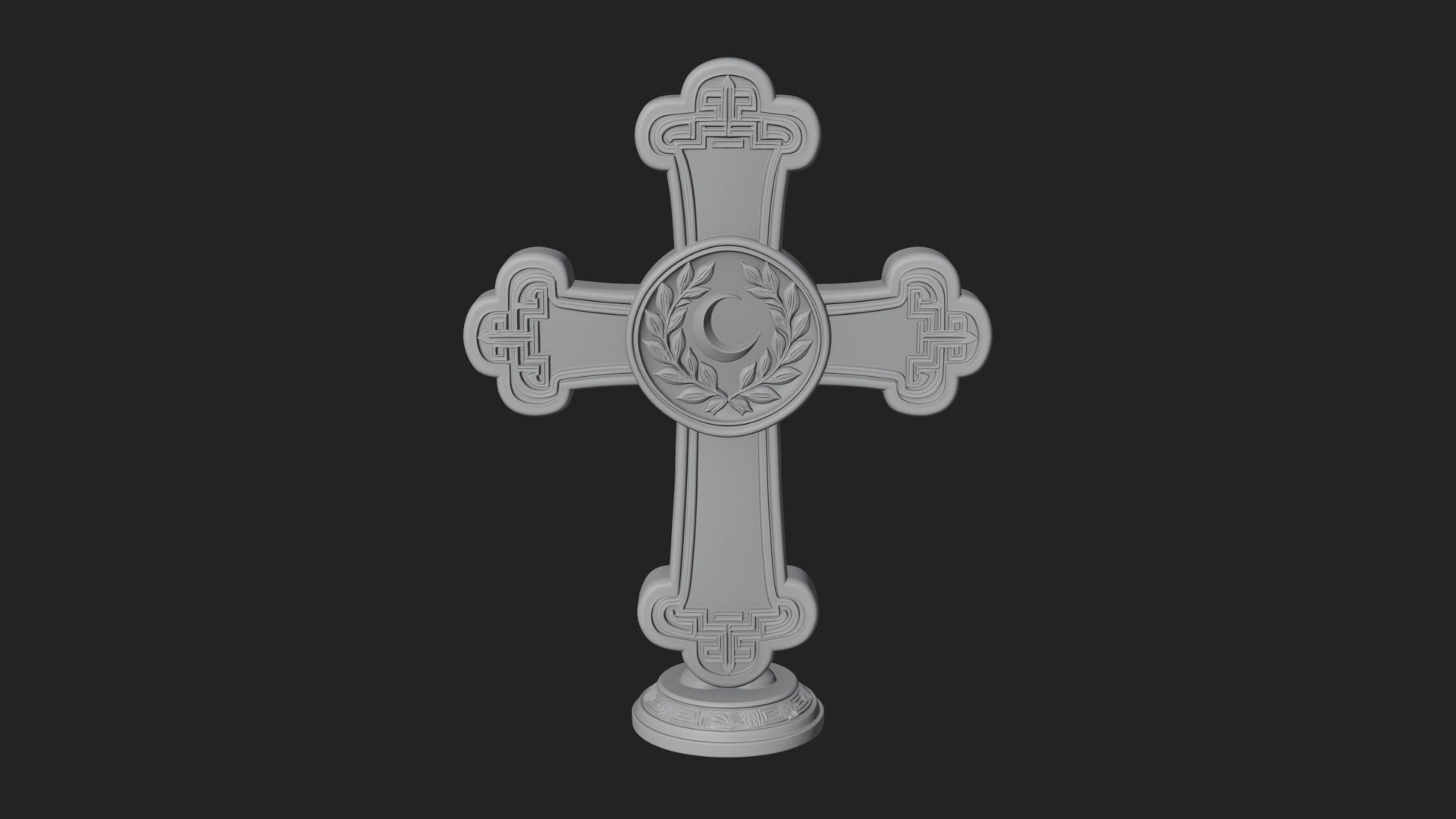 Carved Relief Wall Cross Design 349 3D Print Model 3D Model