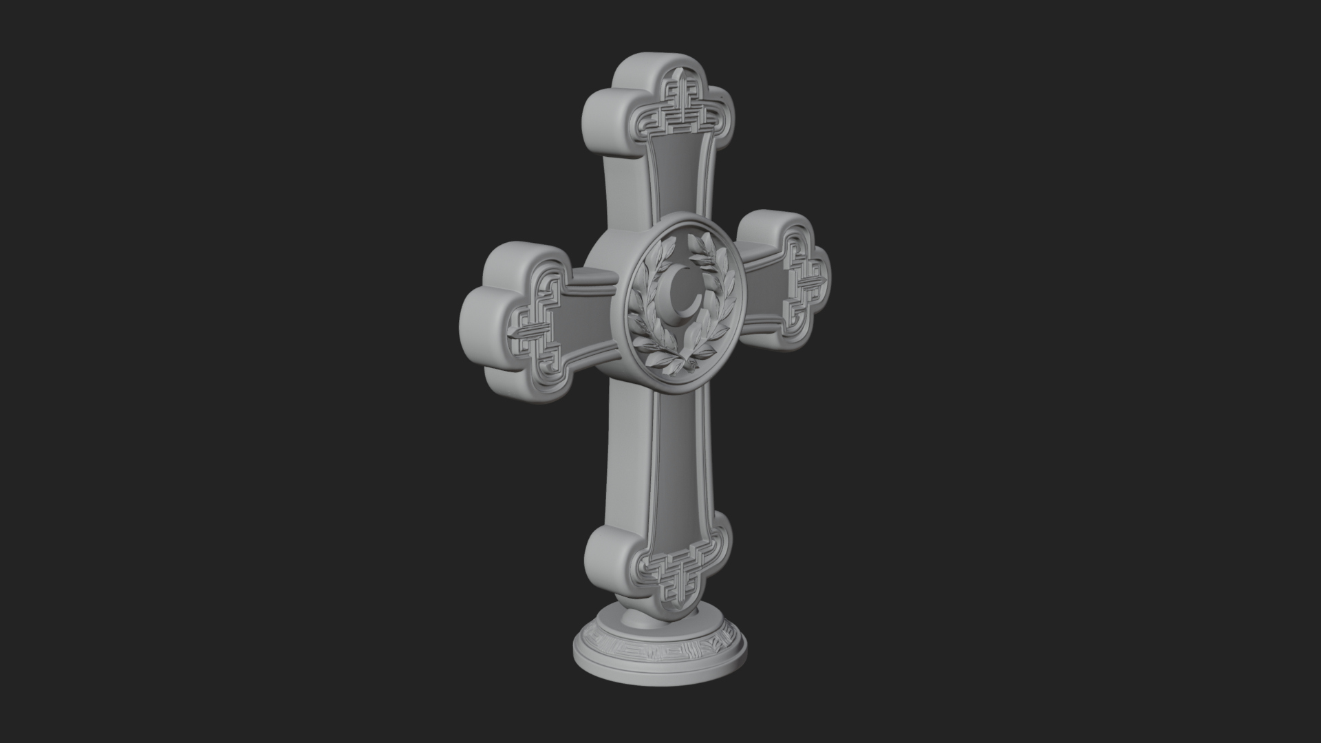 Carved Relief Wall Cross Design 349 3D Print Model 3D Model