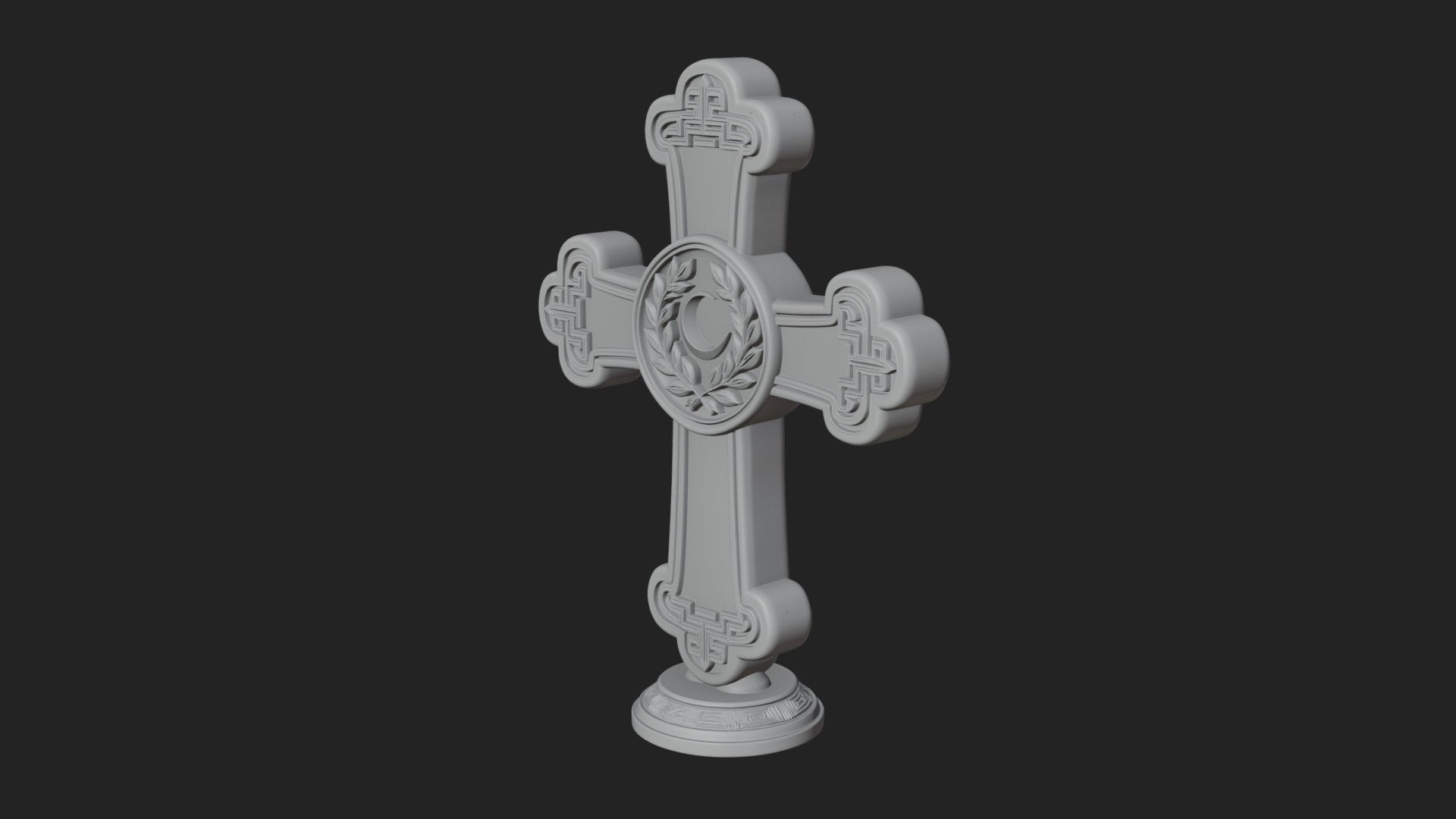 Carved Relief Wall Cross Design 349 3D Print Model 3D Model