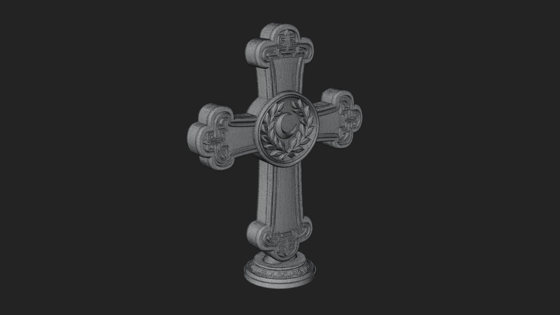 Carved Relief Wall Cross Design 349 3D Print Model 3D Model