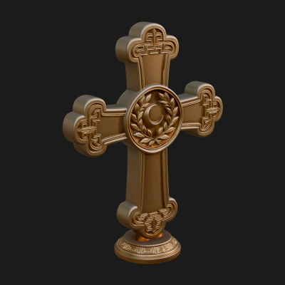 Carved Relief Wall Cross Design 349 3D Print Model