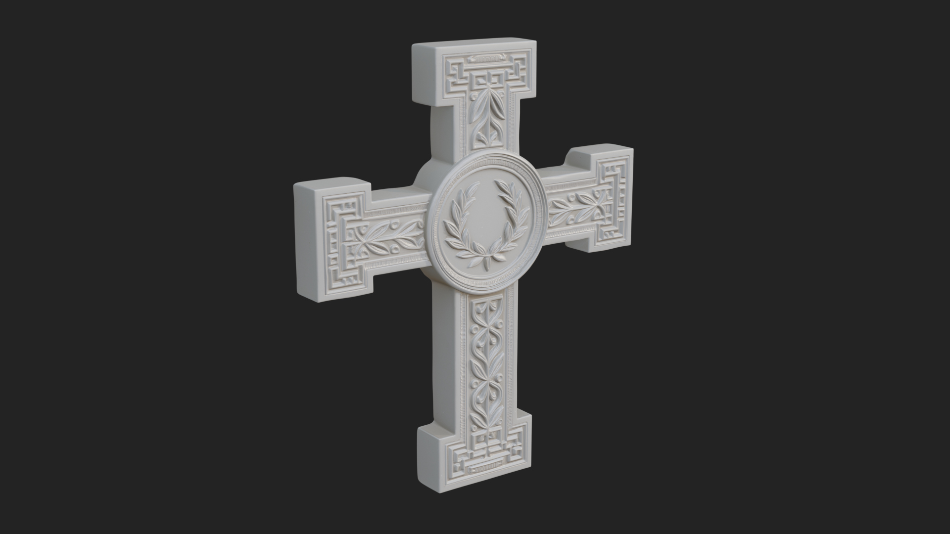 Carved Relief Wall Cross Design 35 3D Print Model 3D Model