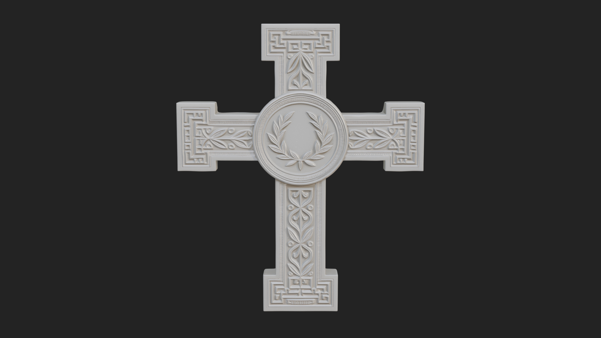 Carved Relief Wall Cross Design 35 3D Print Model 3D Model
