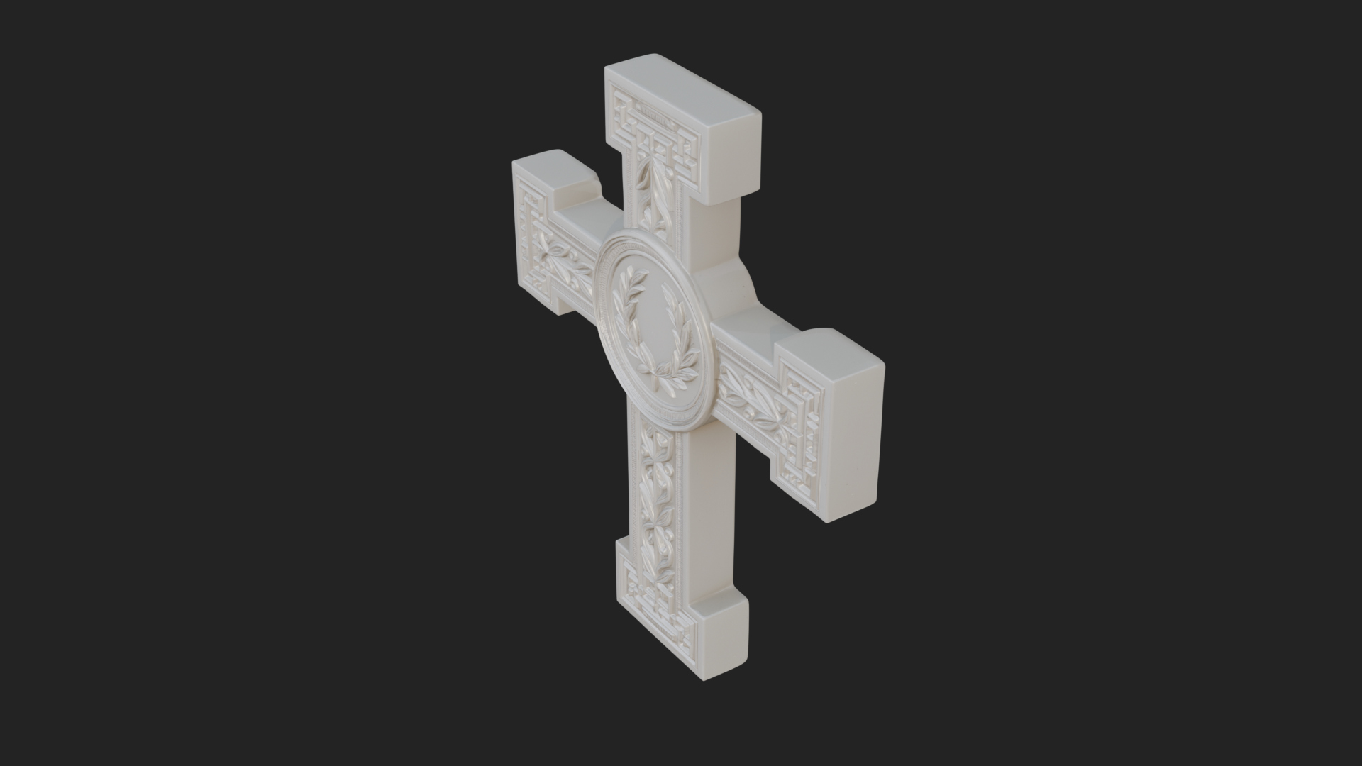 Carved Relief Wall Cross Design 35 3D Print Model 3D Model
