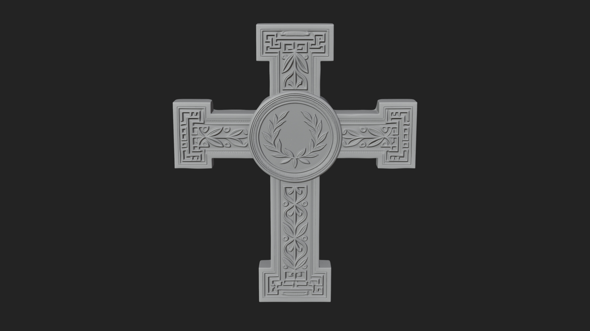 Carved Relief Wall Cross Design 35 3D Print Model 3D Model