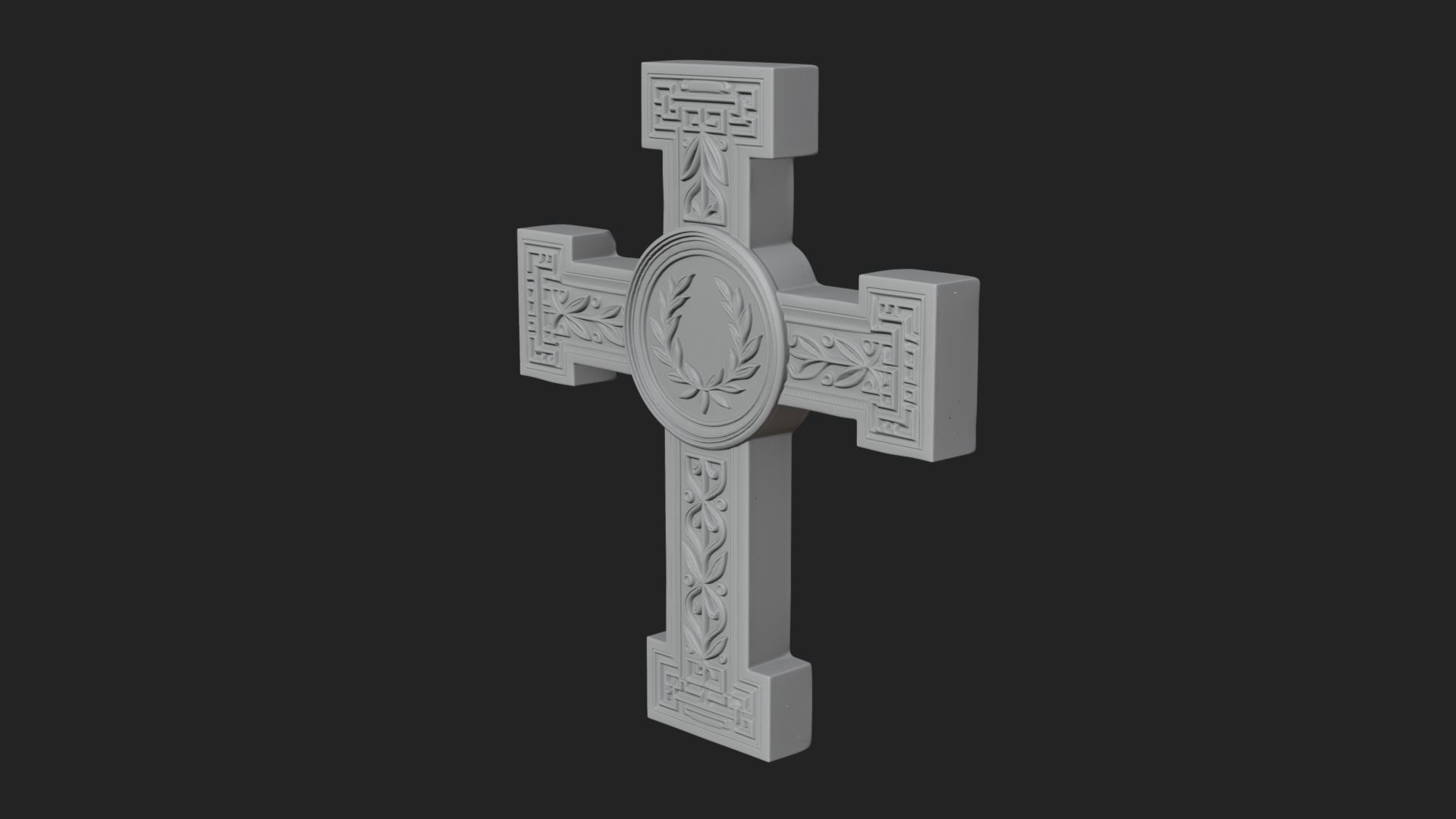 Carved Relief Wall Cross Design 35 3D Print Model 3D Model