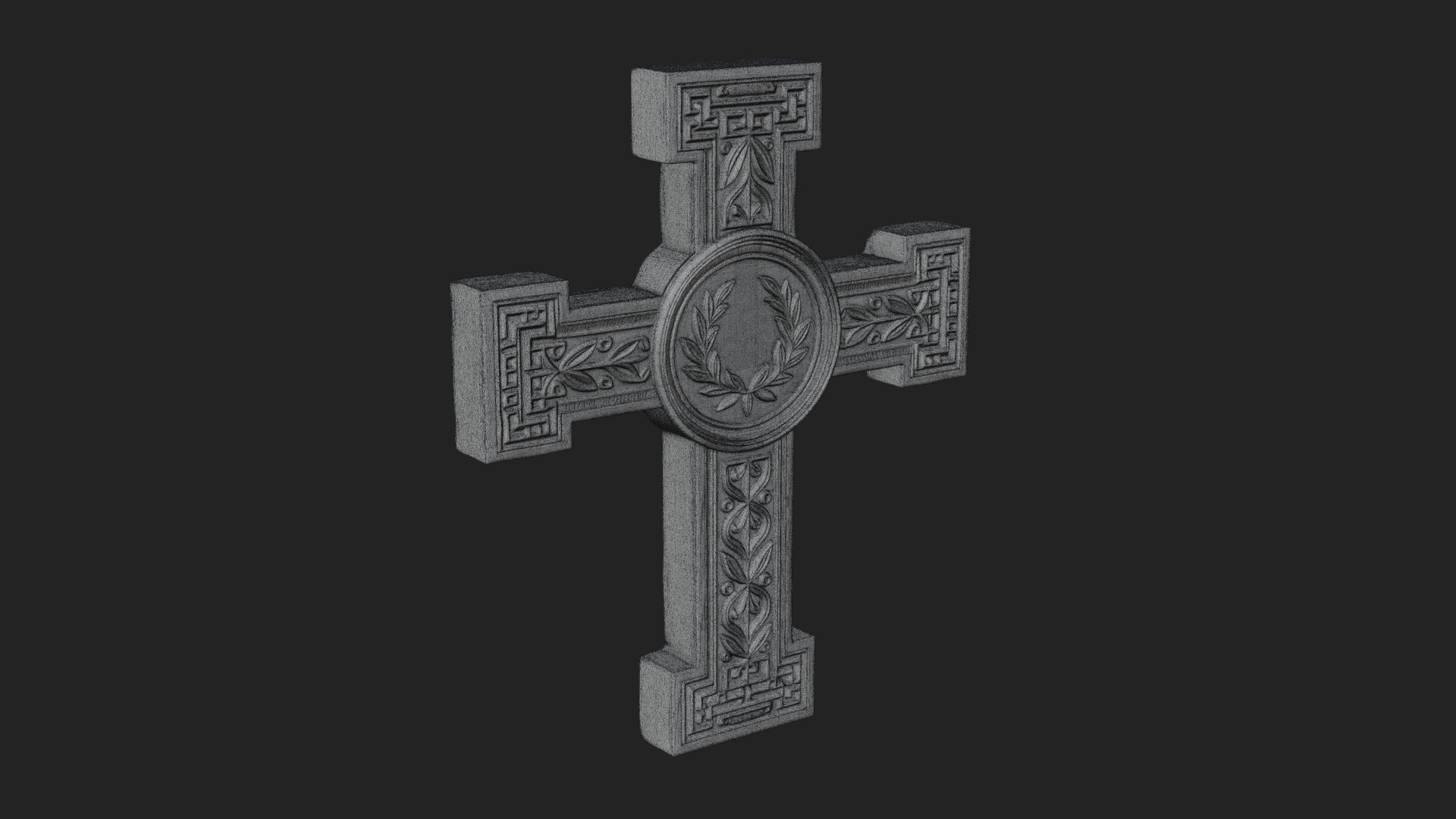 Carved Relief Wall Cross Design 35 3D Print Model 3D Model
