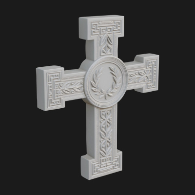Carved Relief Wall Cross Design 35 3D Print Model