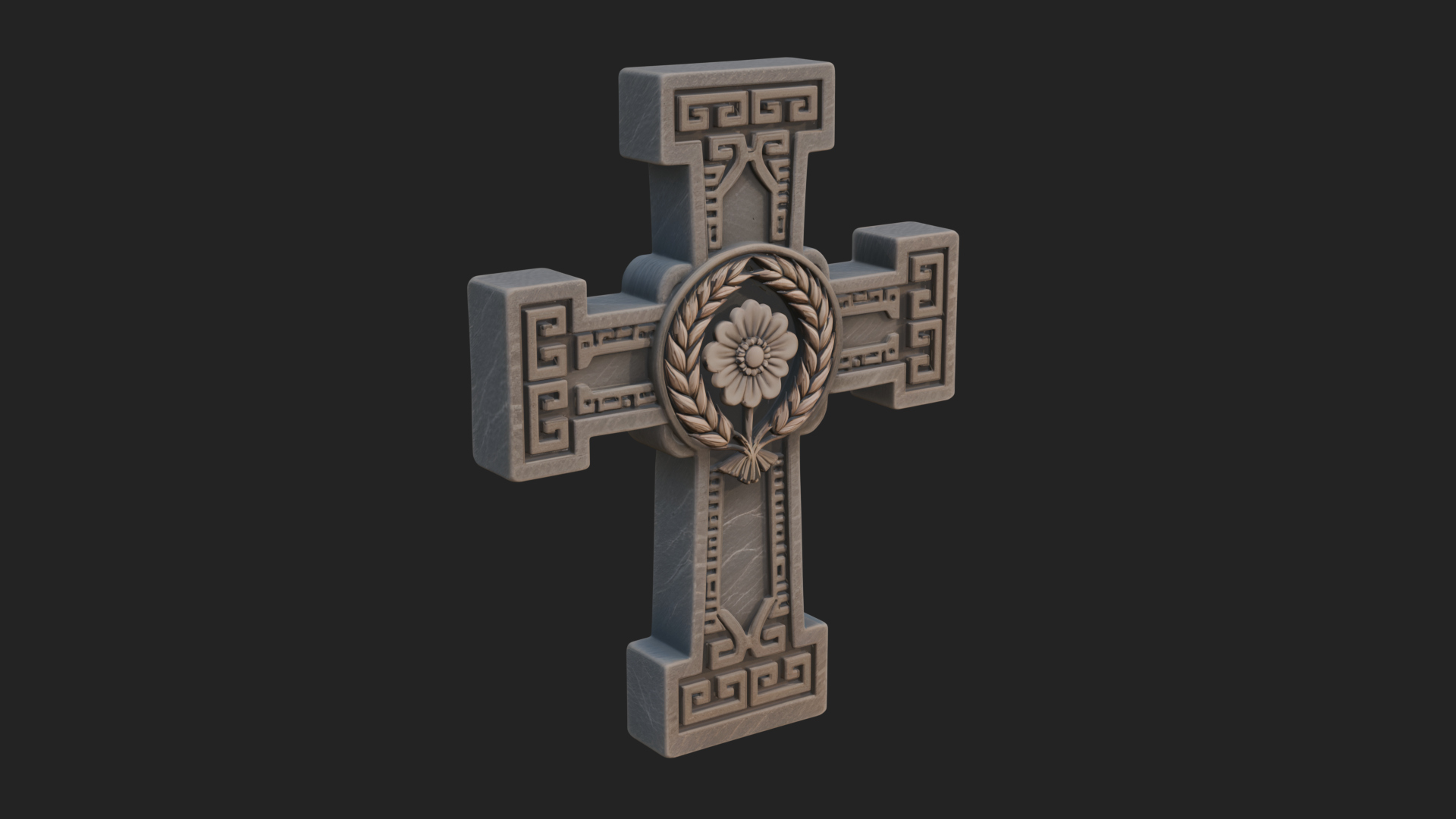 Carved Relief Wall Cross Design 350 3D Print Model 3D Model