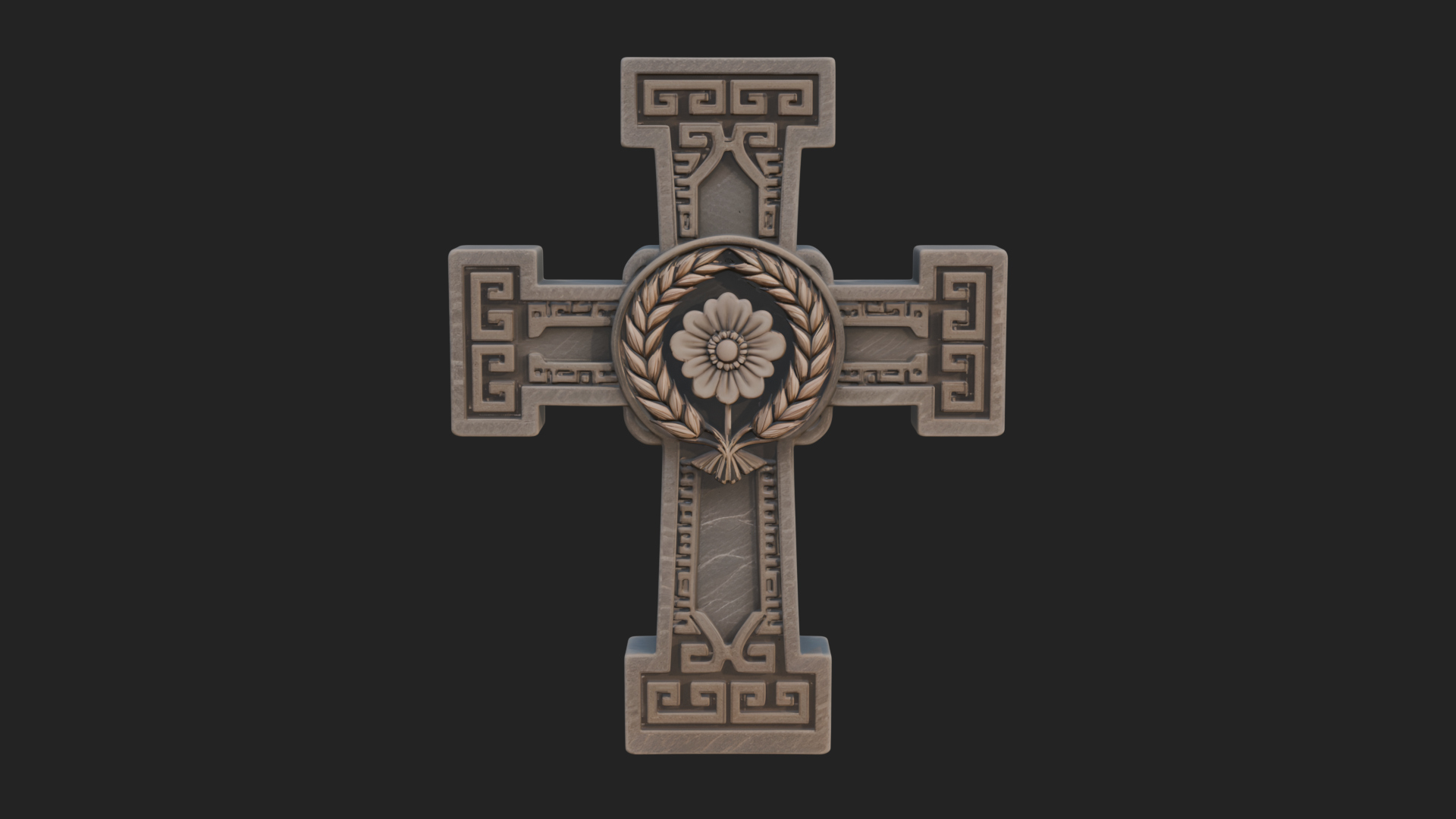 Carved Relief Wall Cross Design 350 3D Print Model 3D Model