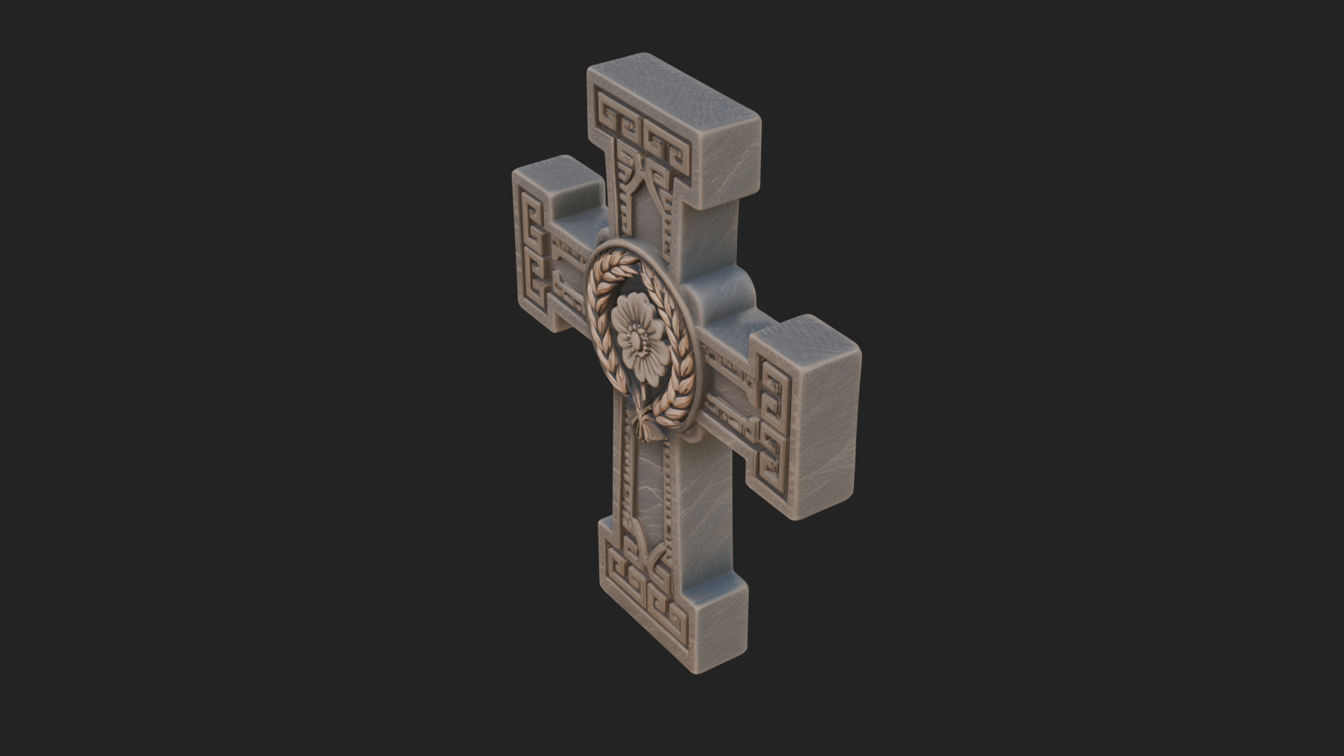Carved Relief Wall Cross Design 350 3D Print Model 3D Model