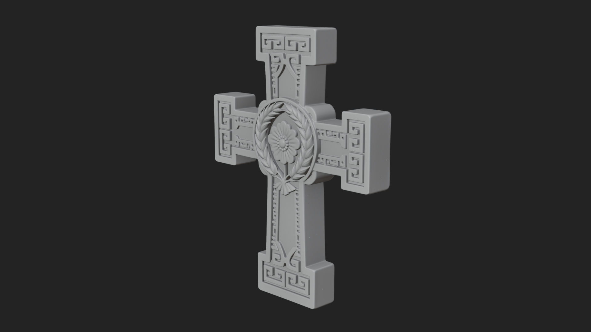 Carved Relief Wall Cross Design 350 3D Print Model 3D Model