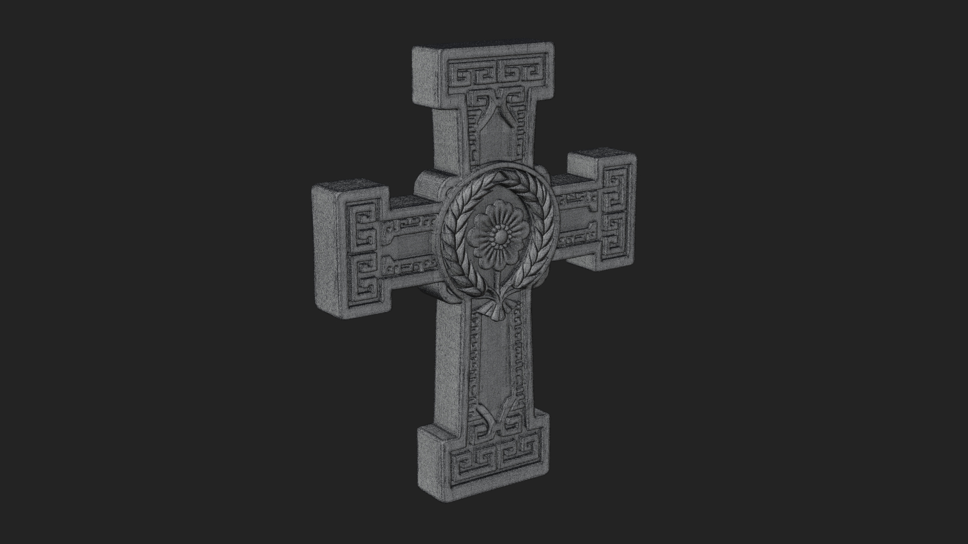 Carved Relief Wall Cross Design 350 3D Print Model 3D Model