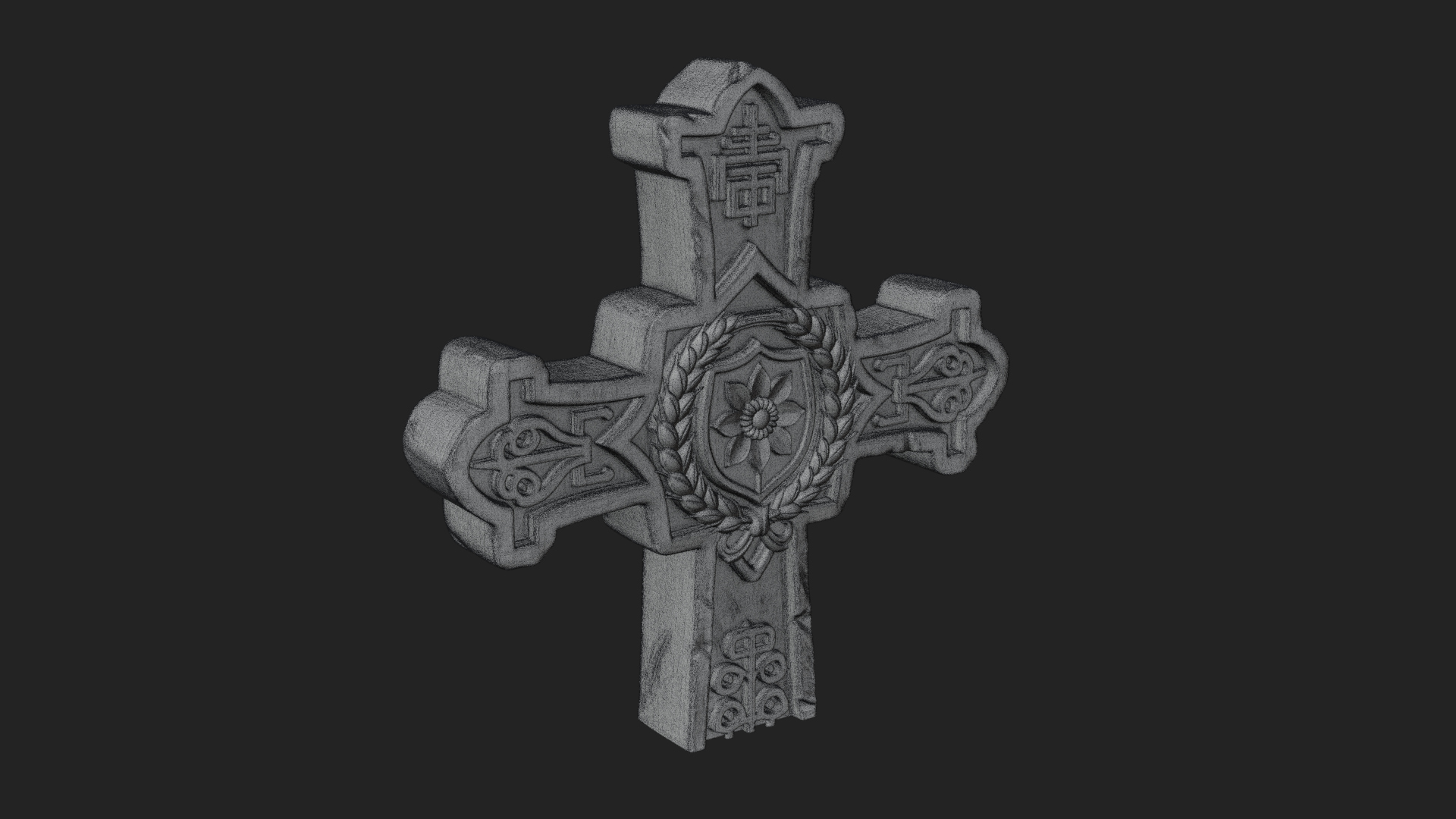 Carved Relief Wall Cross Design 351 3D Print Model 3D Model