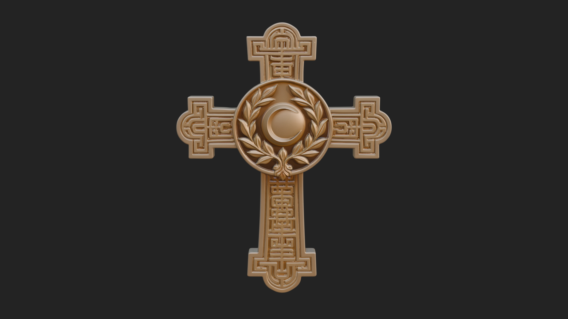 Carved Relief Wall Cross Design 352 3D Print Model 3D Model