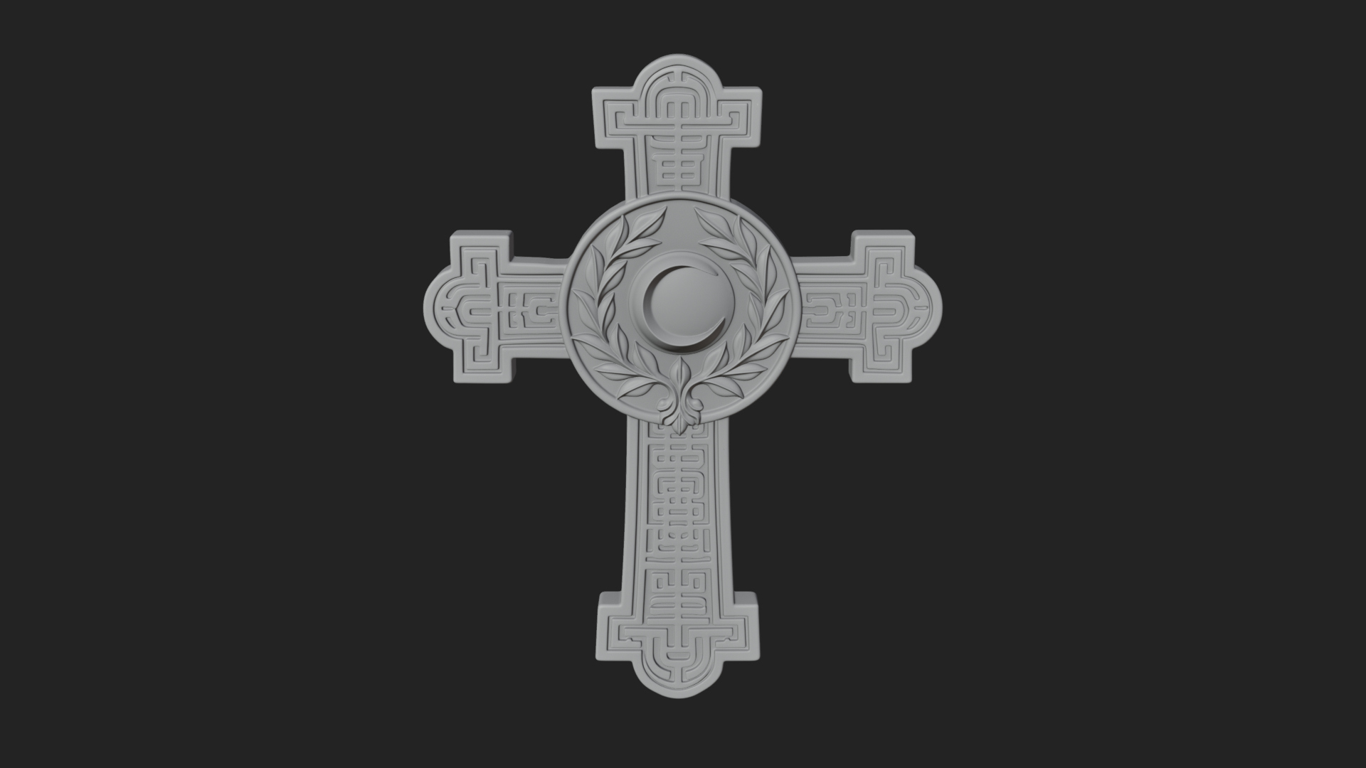 Carved Relief Wall Cross Design 352 3D Print Model 3D Model