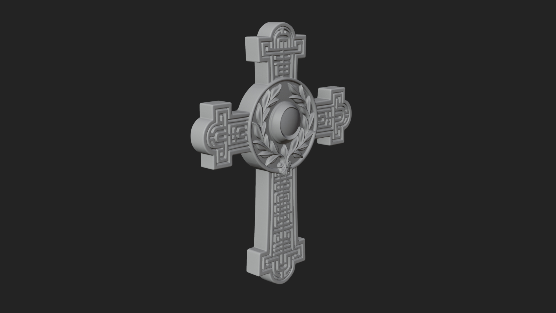 Carved Relief Wall Cross Design 352 3D Print Model 3D Model