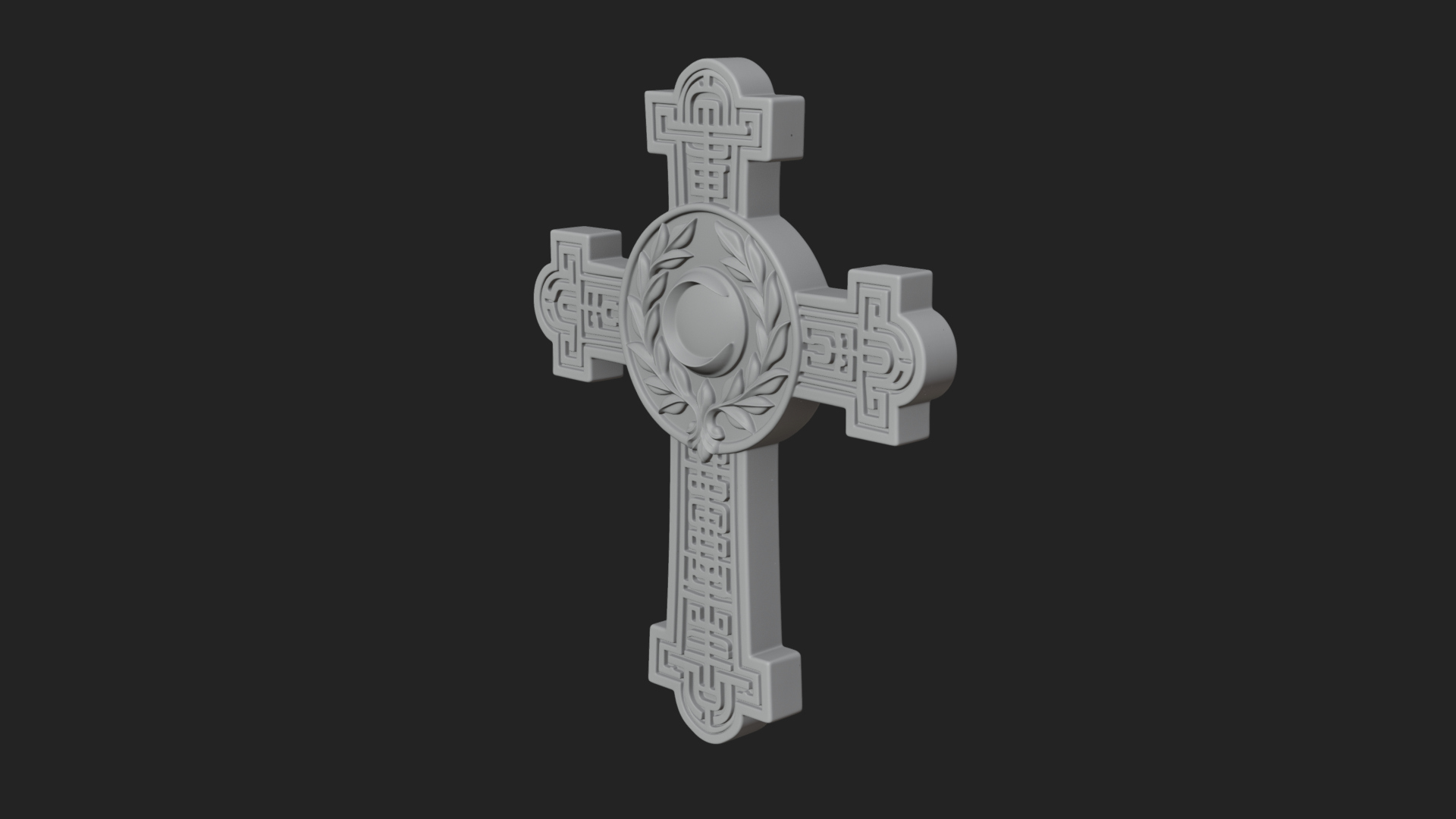 Carved Relief Wall Cross Design 352 3D Print Model 3D Model