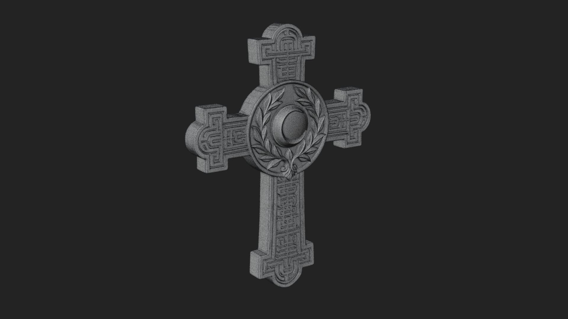 Carved Relief Wall Cross Design 352 3D Print Model 3D Model
