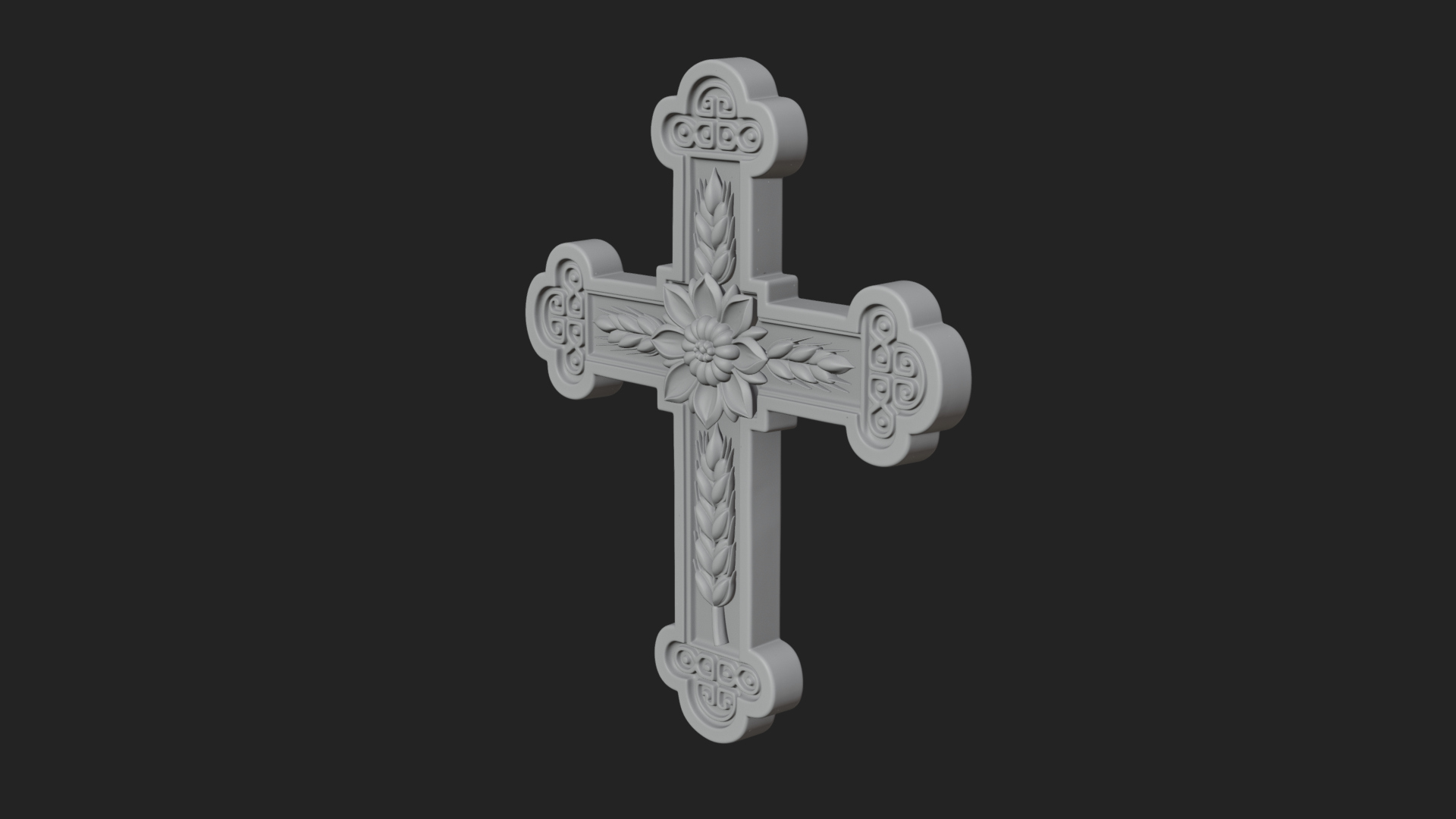 Carved Relief Wall Cross Design 353 3D Print Model 3D Model