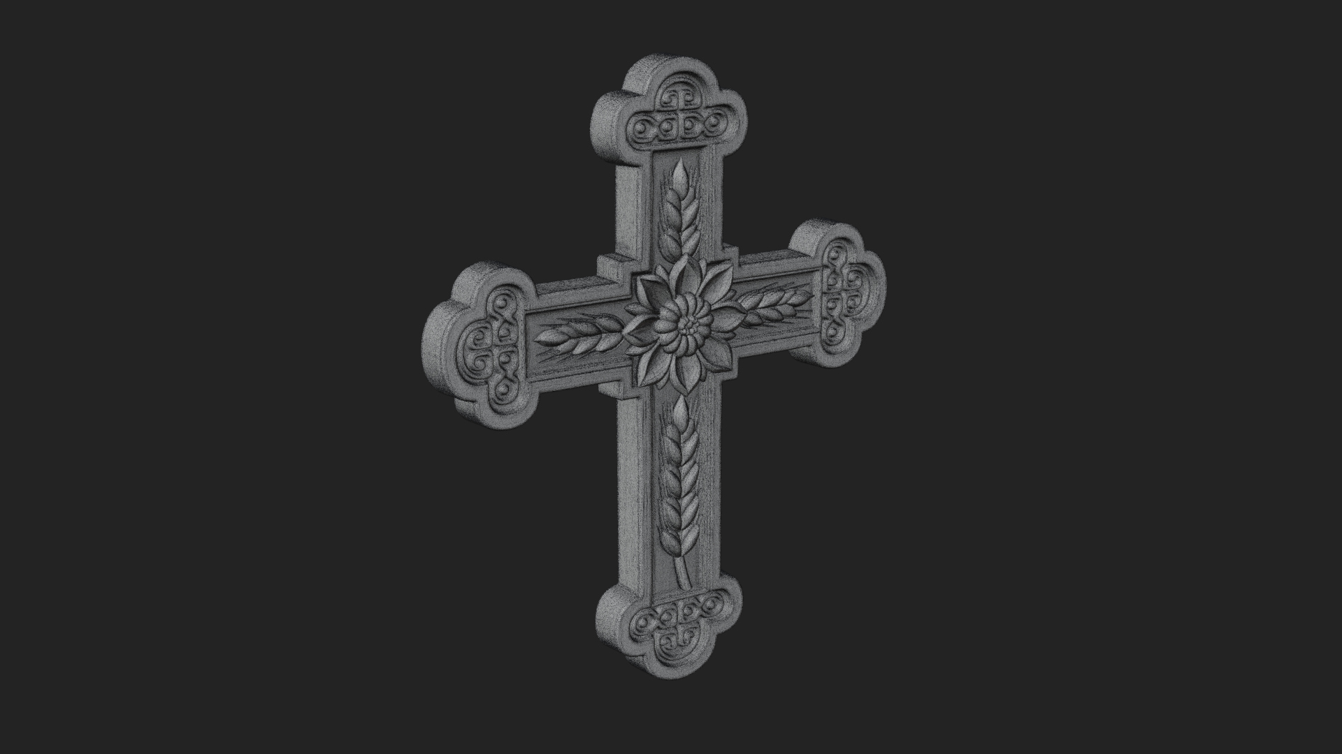Carved Relief Wall Cross Design 353 3D Print Model 3D Model