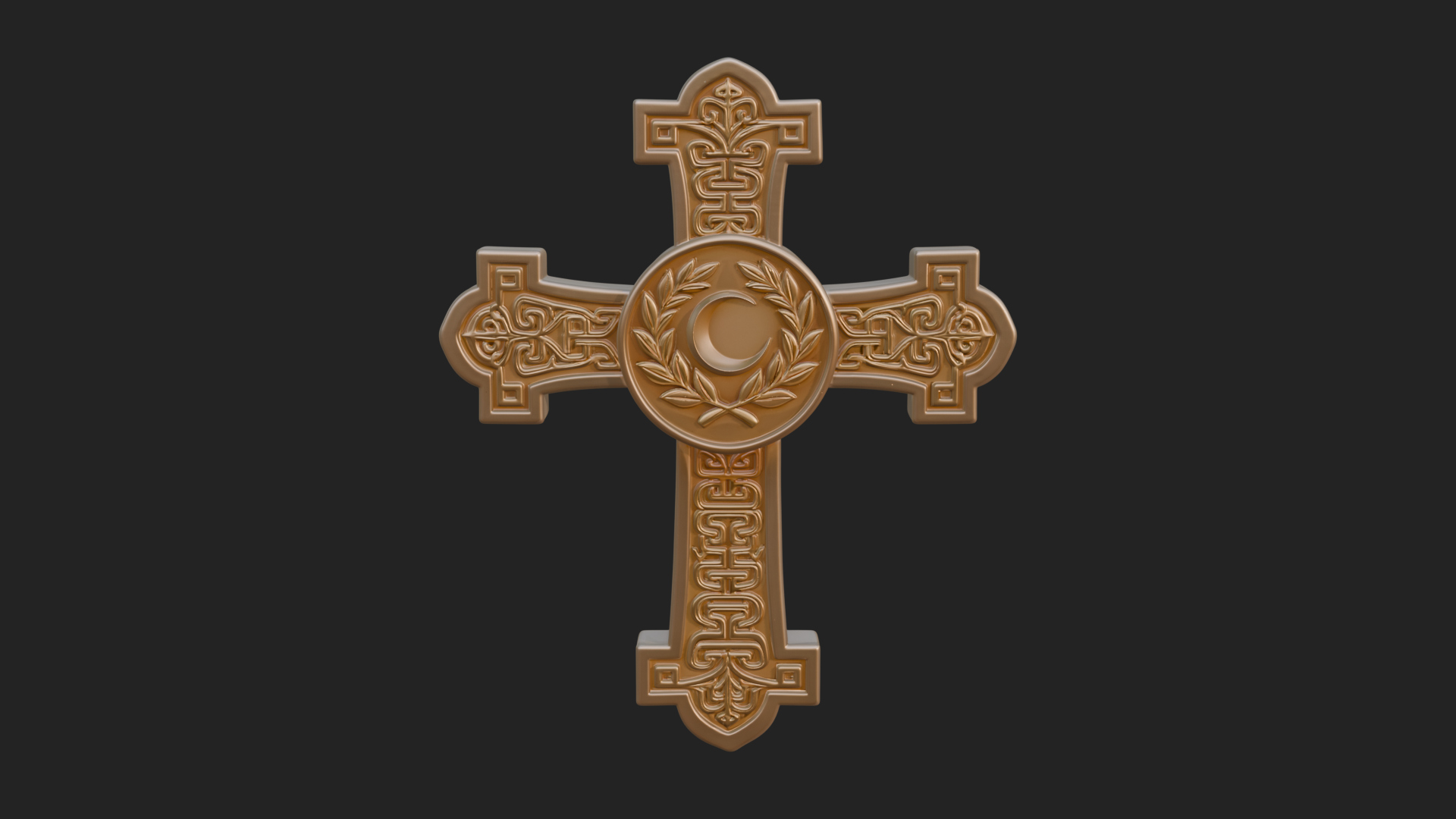 Carved Relief Wall Cross Design 354 3D Print Model 3D Model
