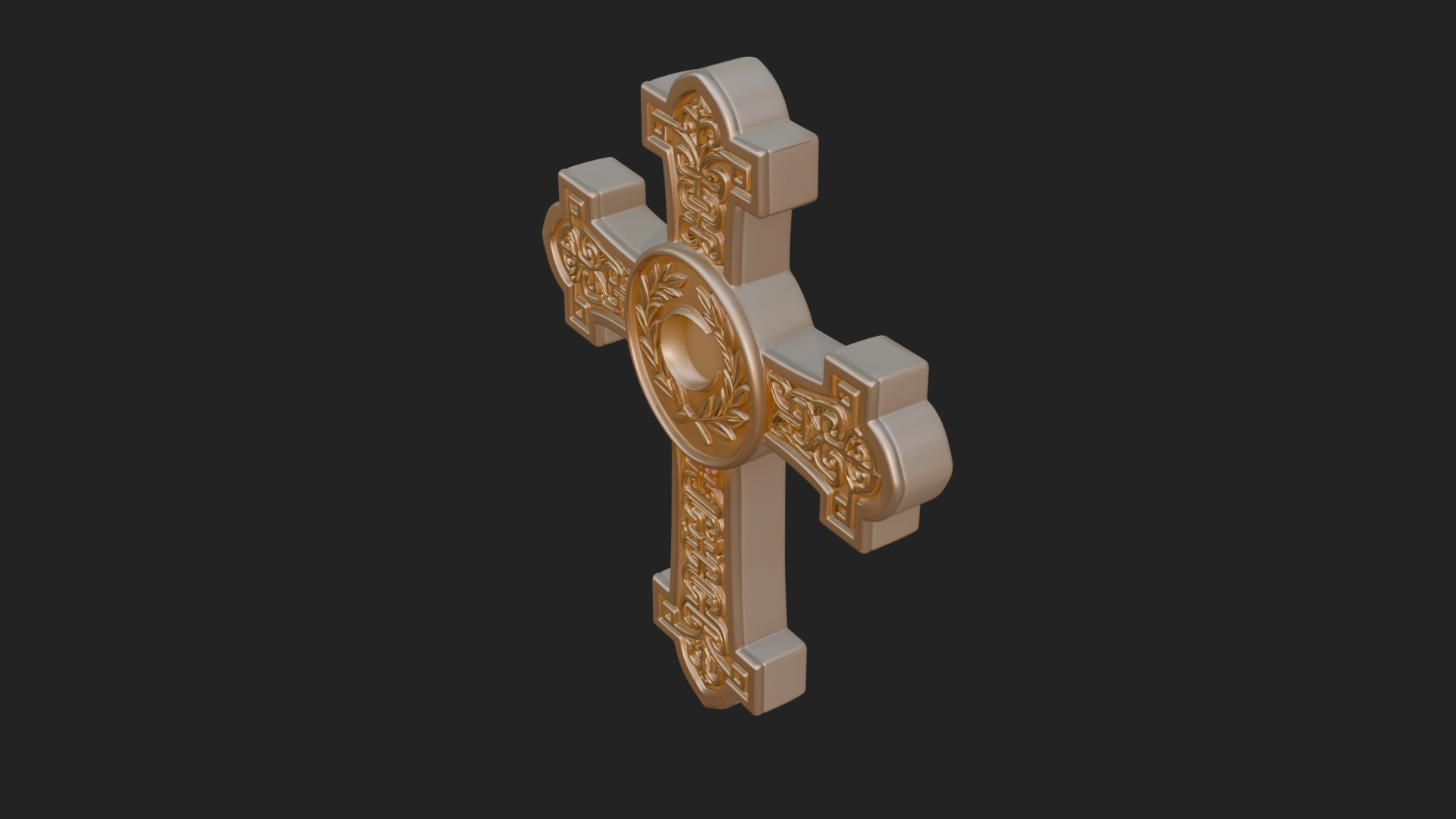Carved Relief Wall Cross Design 354 3D Print Model 3D Model