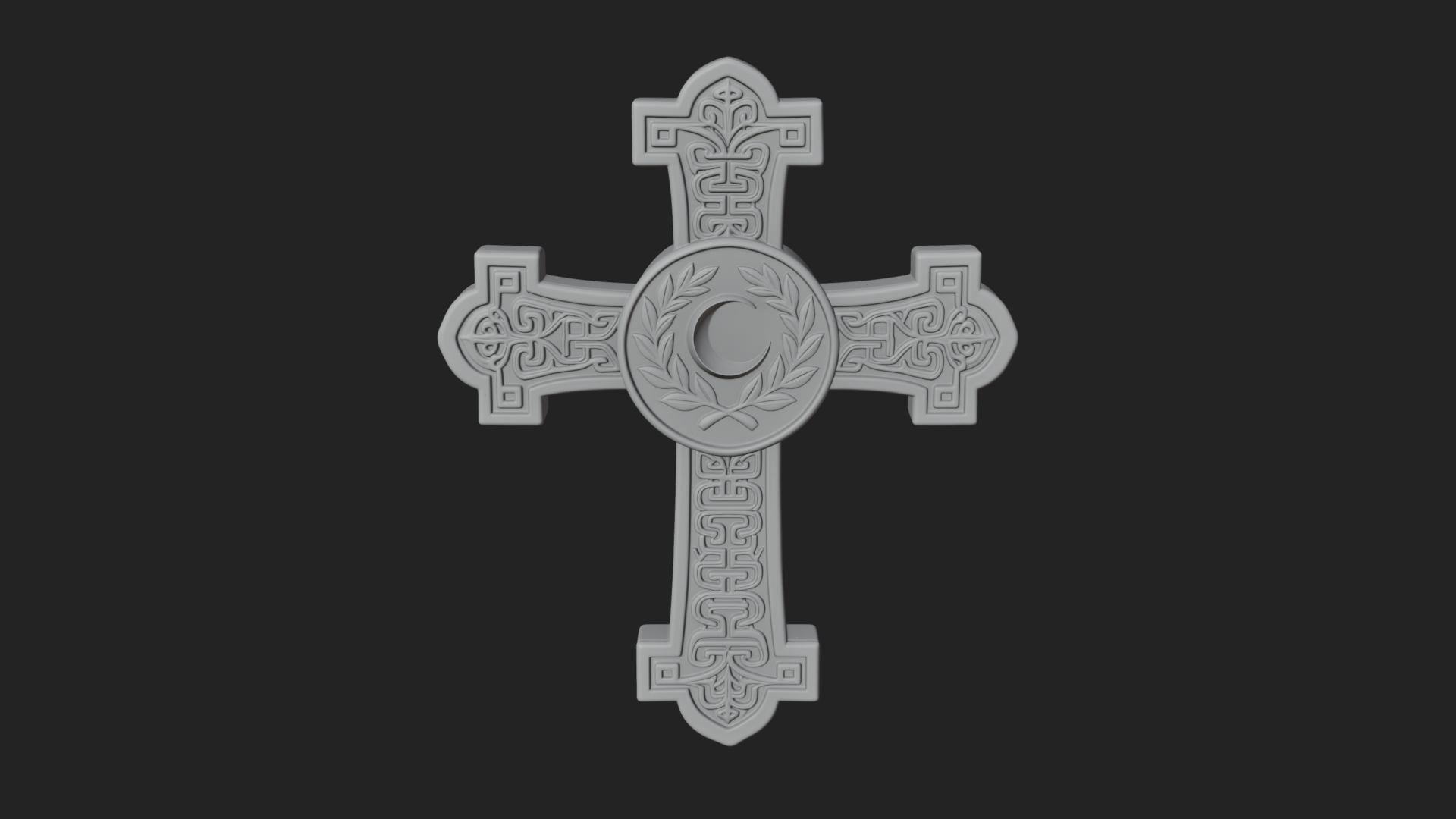 Carved Relief Wall Cross Design 354 3D Print Model 3D Model