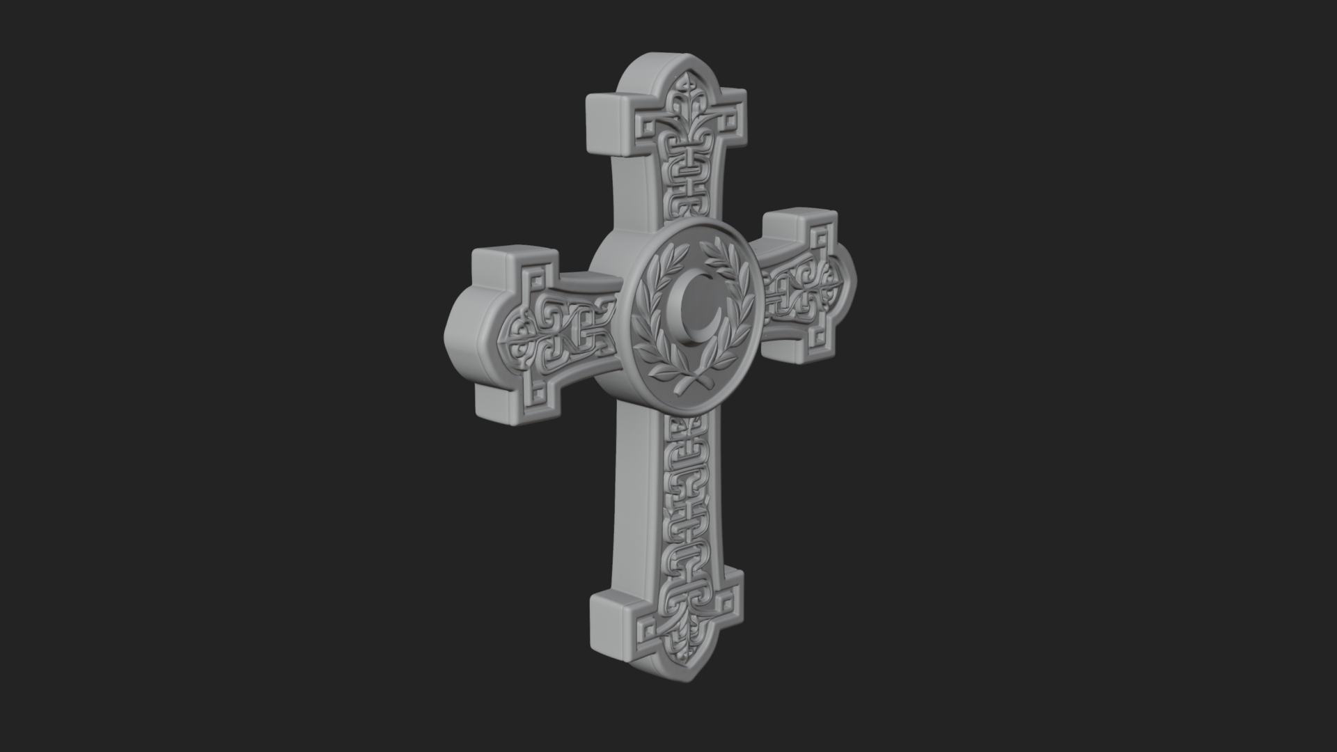 Carved Relief Wall Cross Design 354 3D Print Model 3D Model