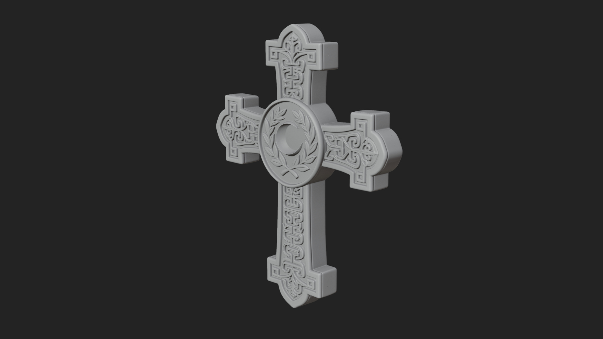 Carved Relief Wall Cross Design 354 3D Print Model 3D Model
