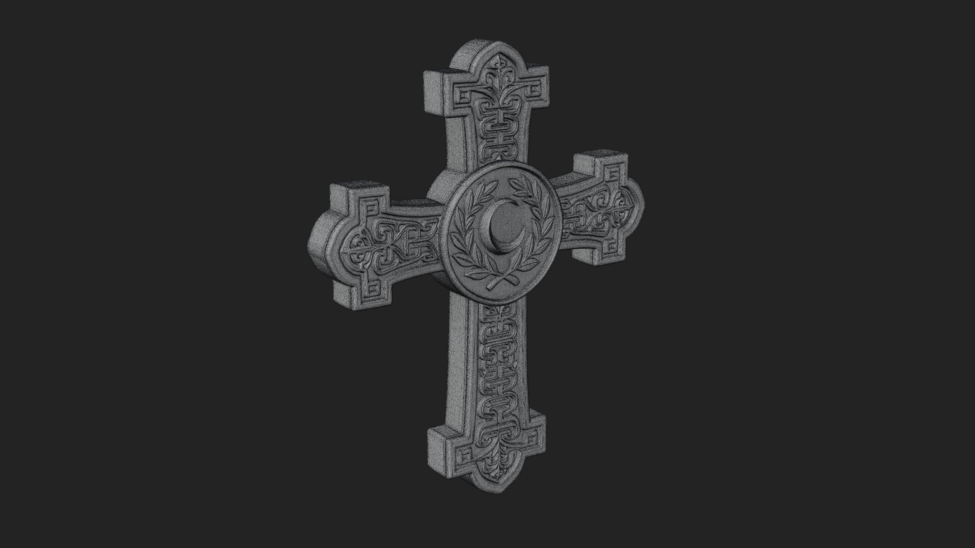 Carved Relief Wall Cross Design 354 3D Print Model 3D Model