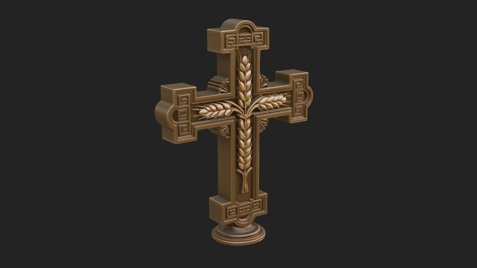 Carved Relief Wall Cross Design 355 3D Print Model 3D Model