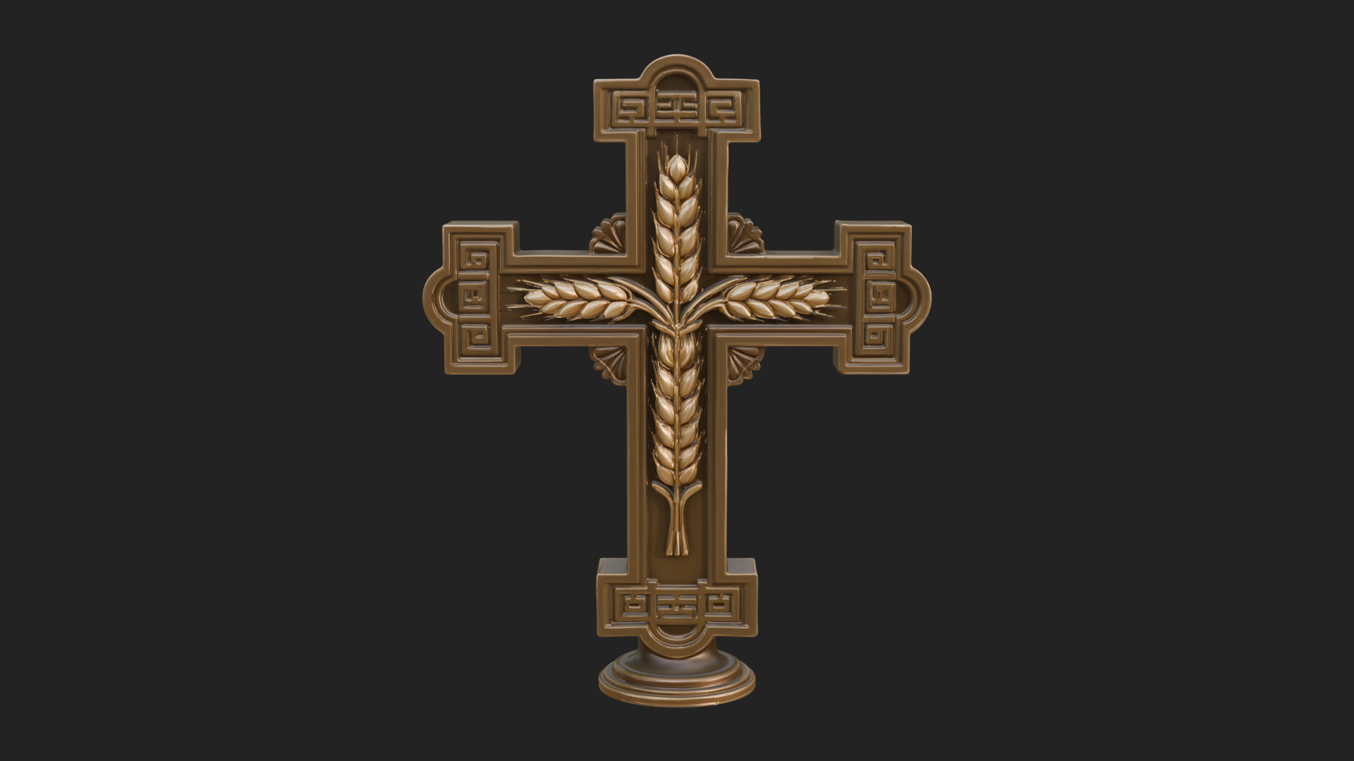 Carved Relief Wall Cross Design 355 3D Print Model 3D Model