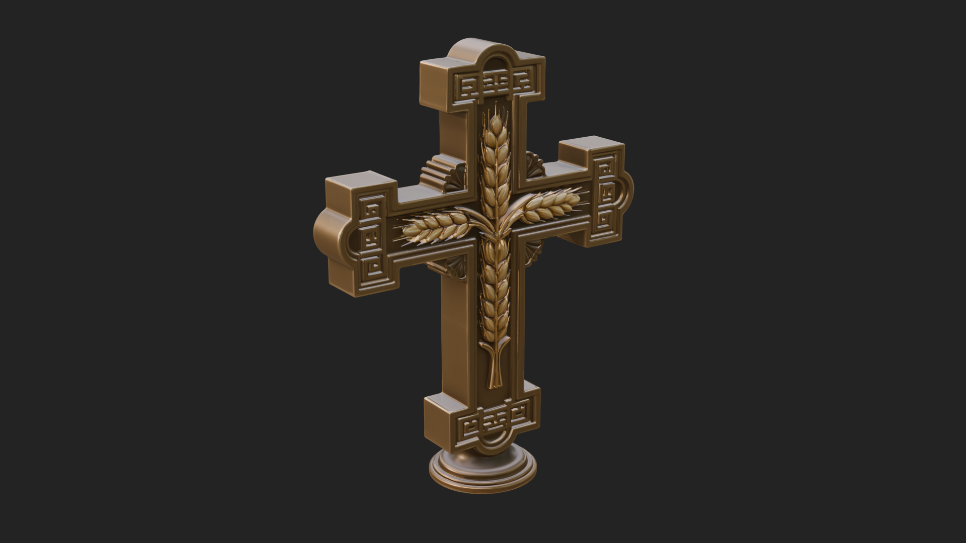 Carved Relief Wall Cross Design 355 3D Print Model 3D Model