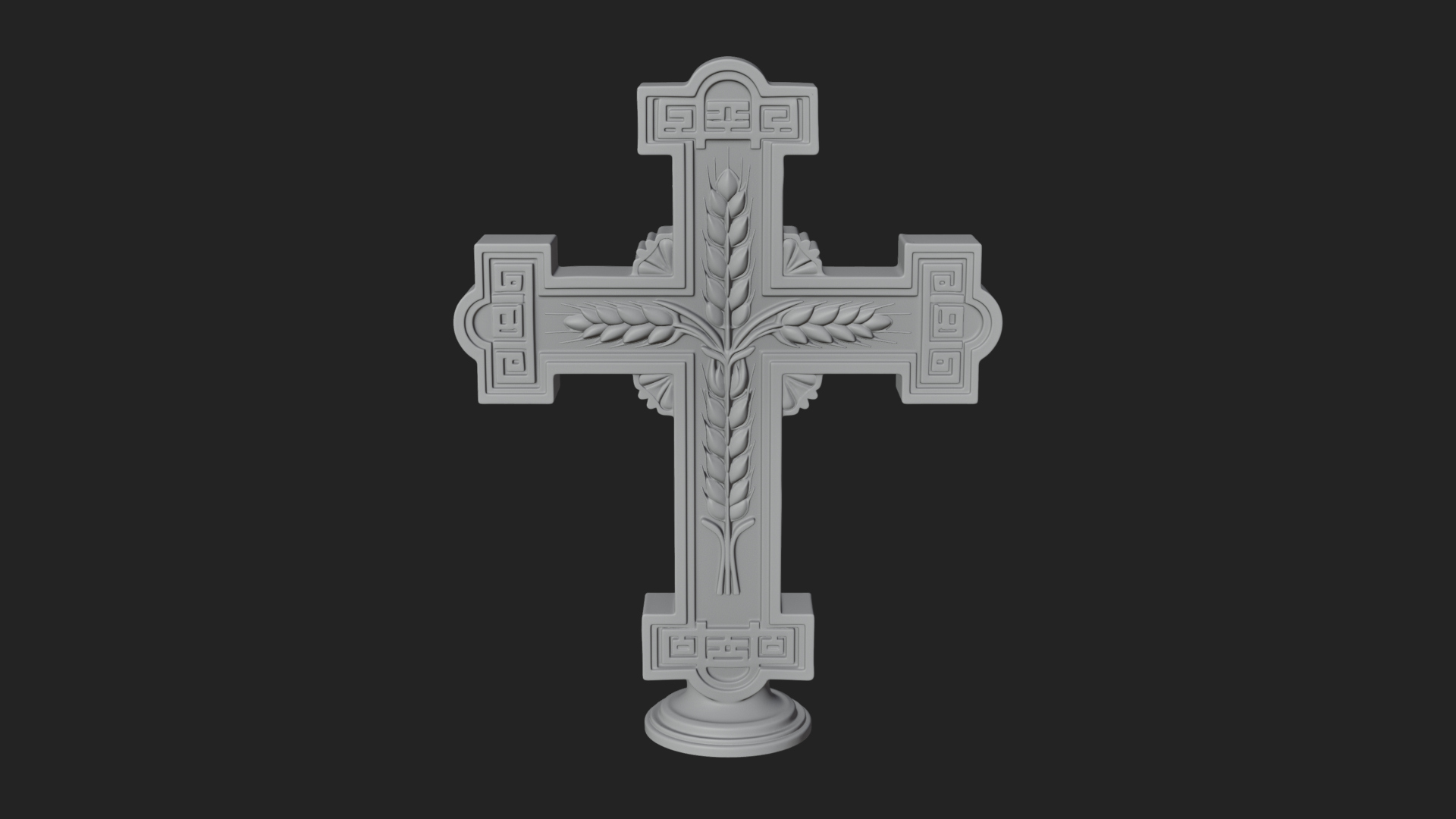 Carved Relief Wall Cross Design 355 3D Print Model 3D Model