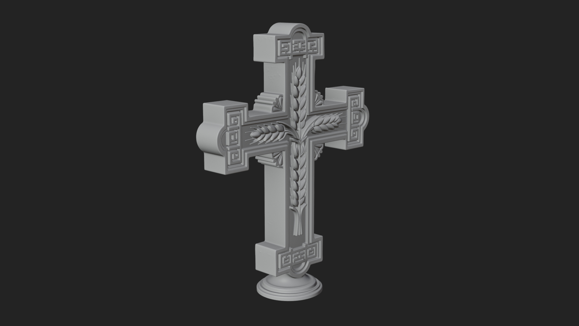 Carved Relief Wall Cross Design 355 3D Print Model 3D Model