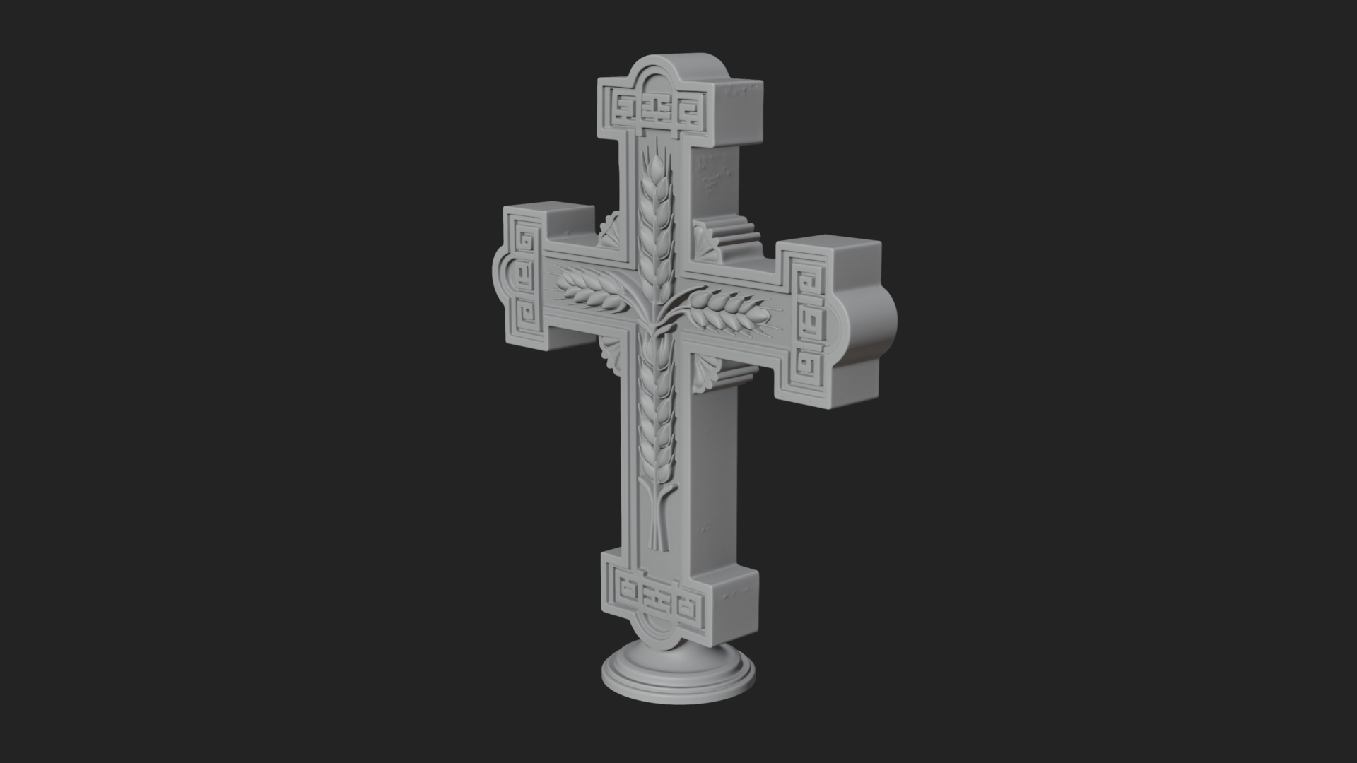 Carved Relief Wall Cross Design 355 3D Print Model 3D Model